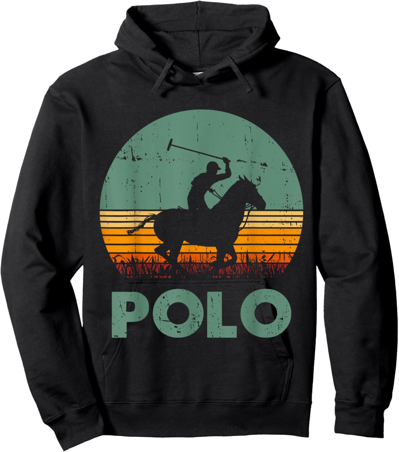 Polo Players Horseback Riding Horse Equestrian Sports Hoodie - Hoodie | Black