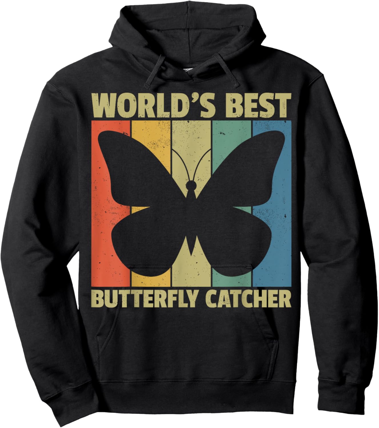 World's Best Butterfly Catcher Retro Nature Lovers Hoodie - Hoodie | Black