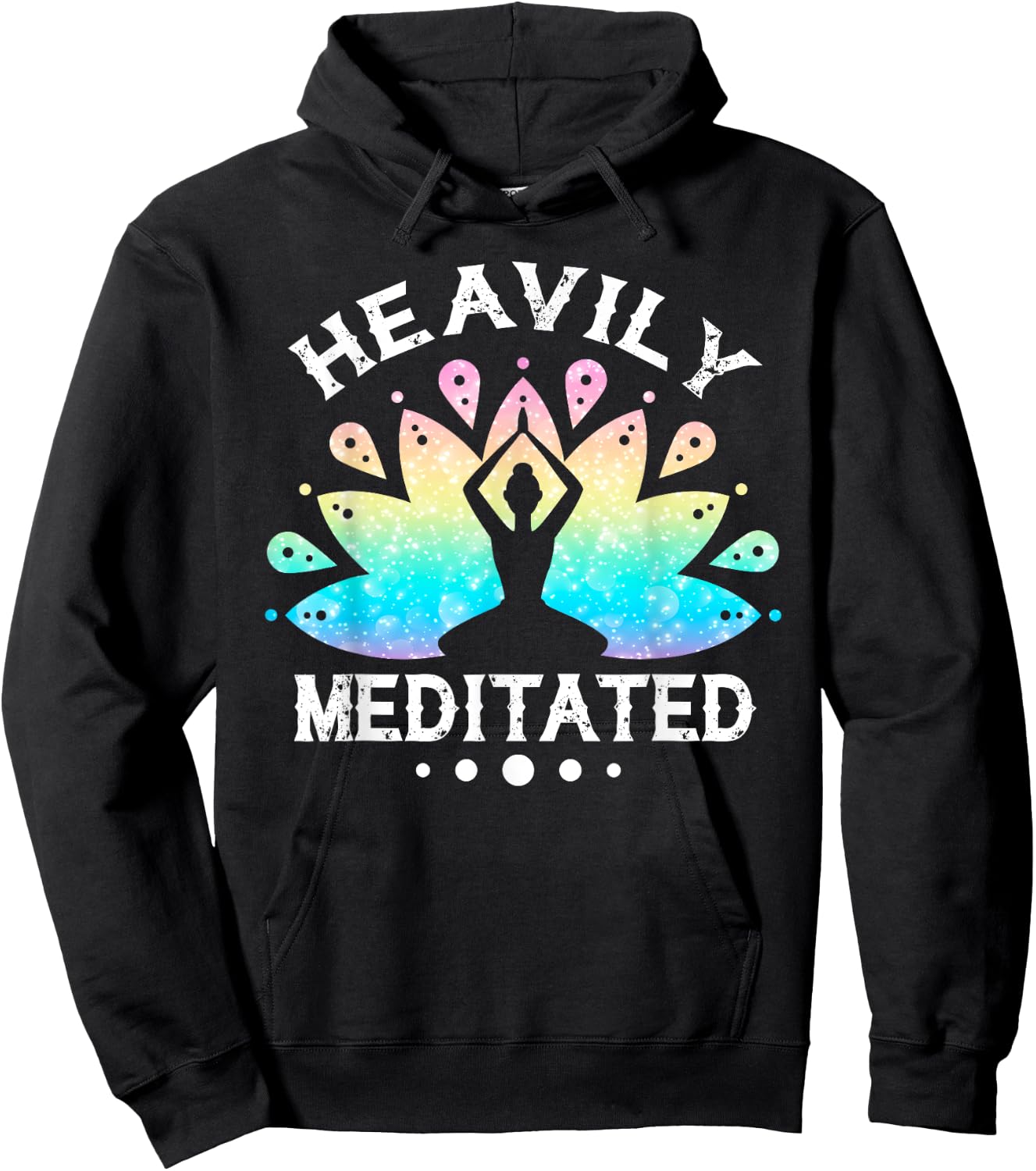 Heavily Meditated Men Women Funny Yoga Meditation Hoodie - Hoodie | Black