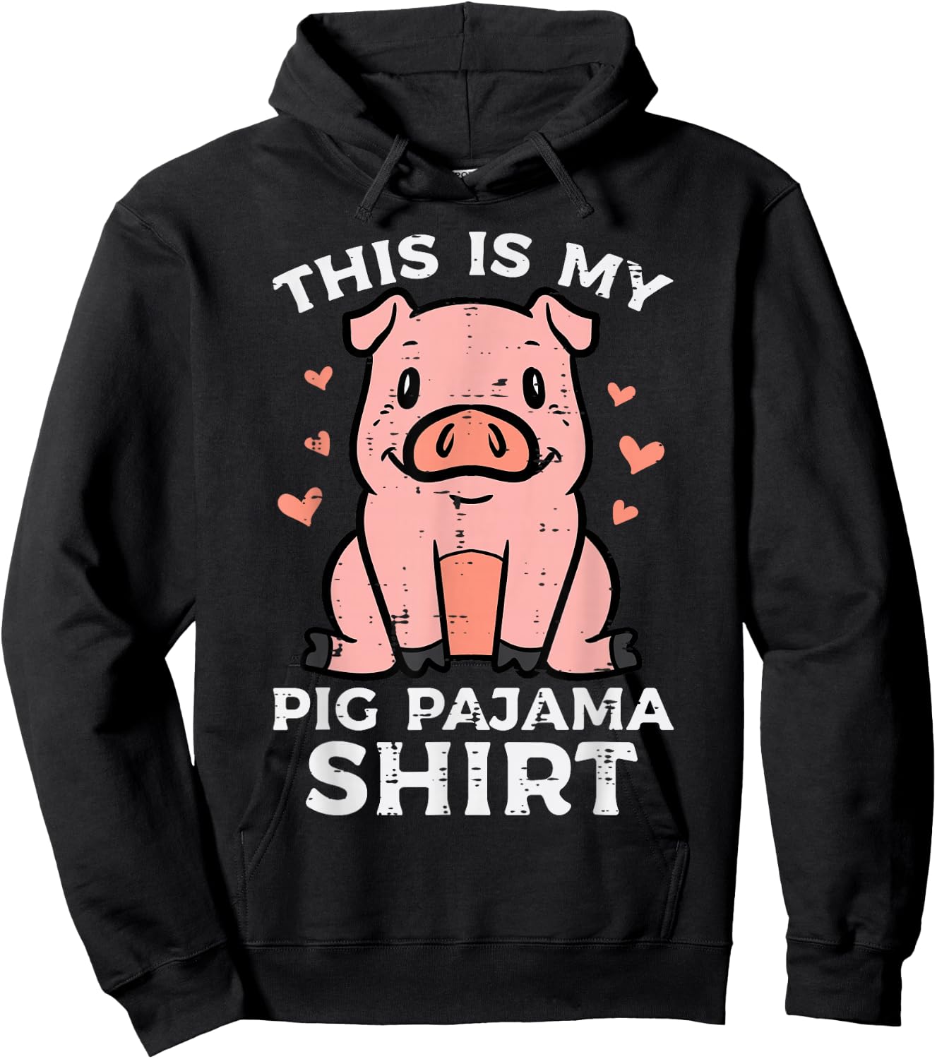 This Is My Pig Pajama Shirt Cute Hog Swine Women Kids Men Hoodie - Hoodie | Black