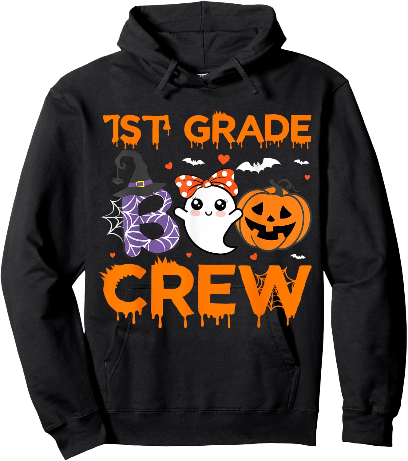 1st Grade Boo Crew Teacher Student Halloween Costume Hoodie - Hoodie | Black