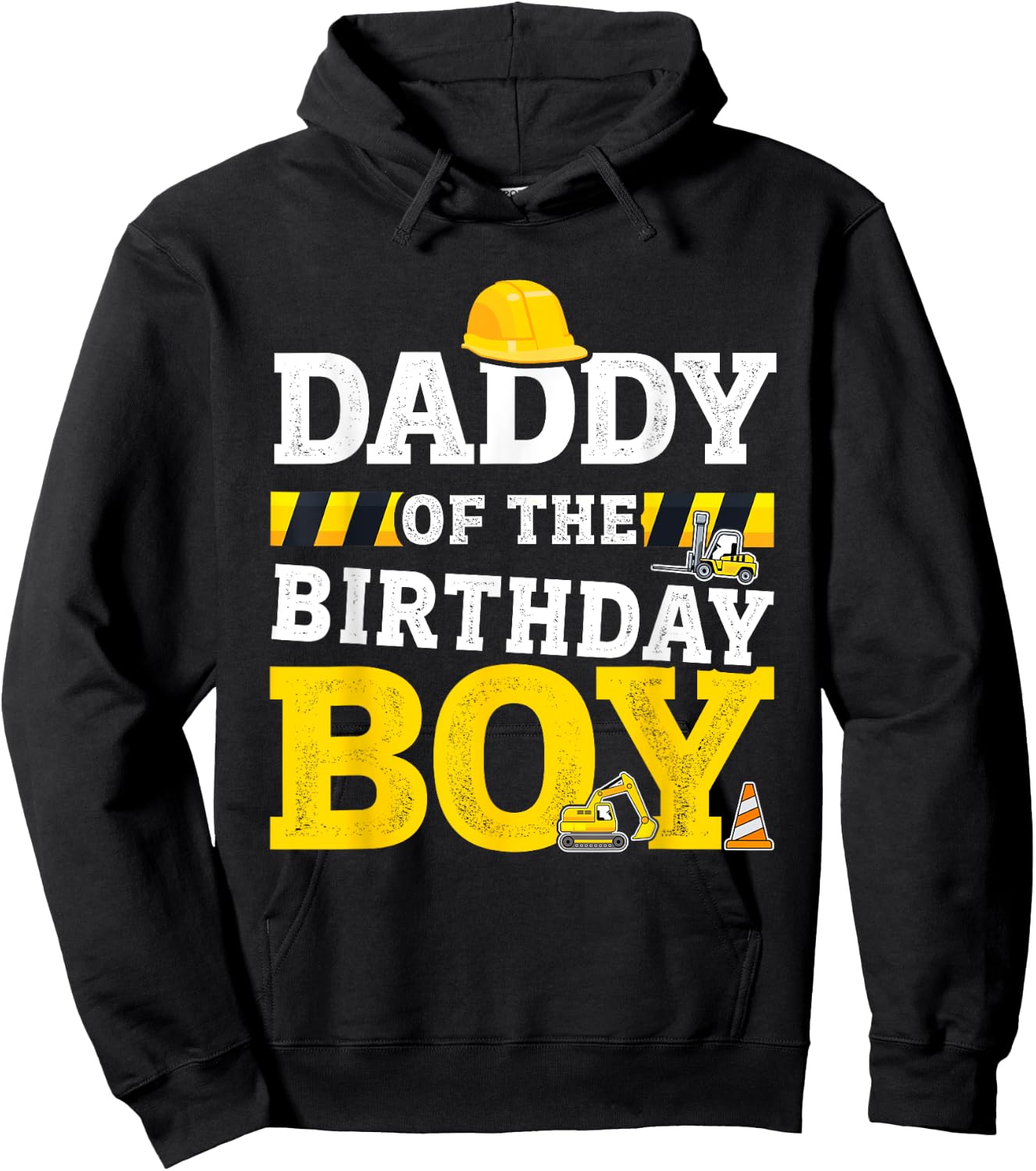 Daddy of the birthday boy matching family construction party Hoodie - Hoodie | Black