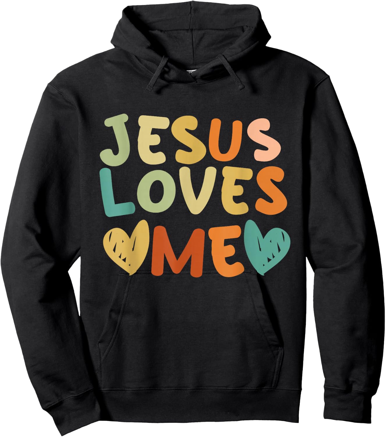Groovy Jesus Loves Me Biblical Christian Church Retro Hoodie - Hoodie | Black
