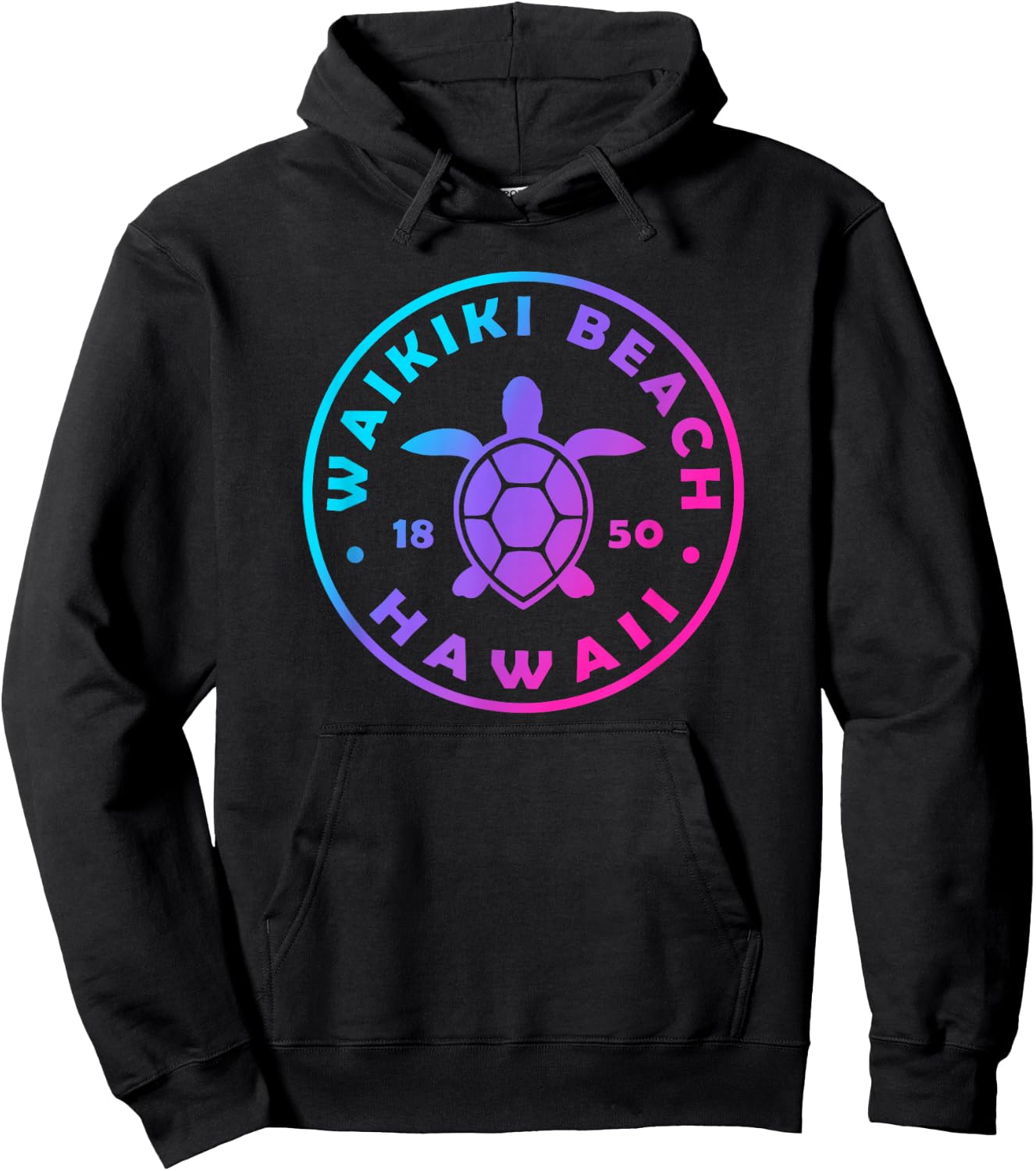 Waikiki Beach Hawaii Sea Turtle Tie Dye Boys Girls Kids Hoodie - Hoodie | Black