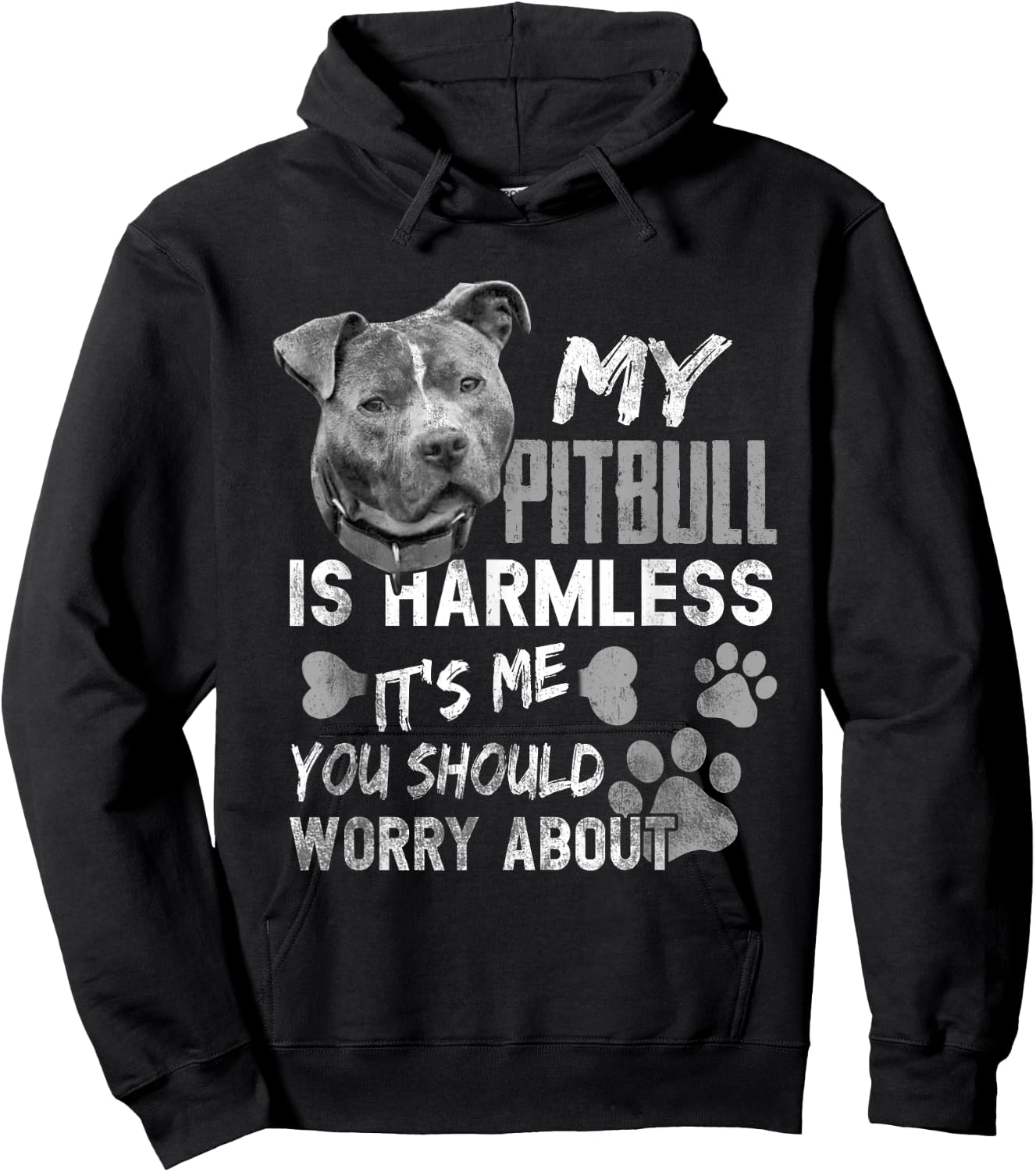 My Pitbull is harmless It's Me You Should Worry About Dog Women Hoodie - Hoodie | Black