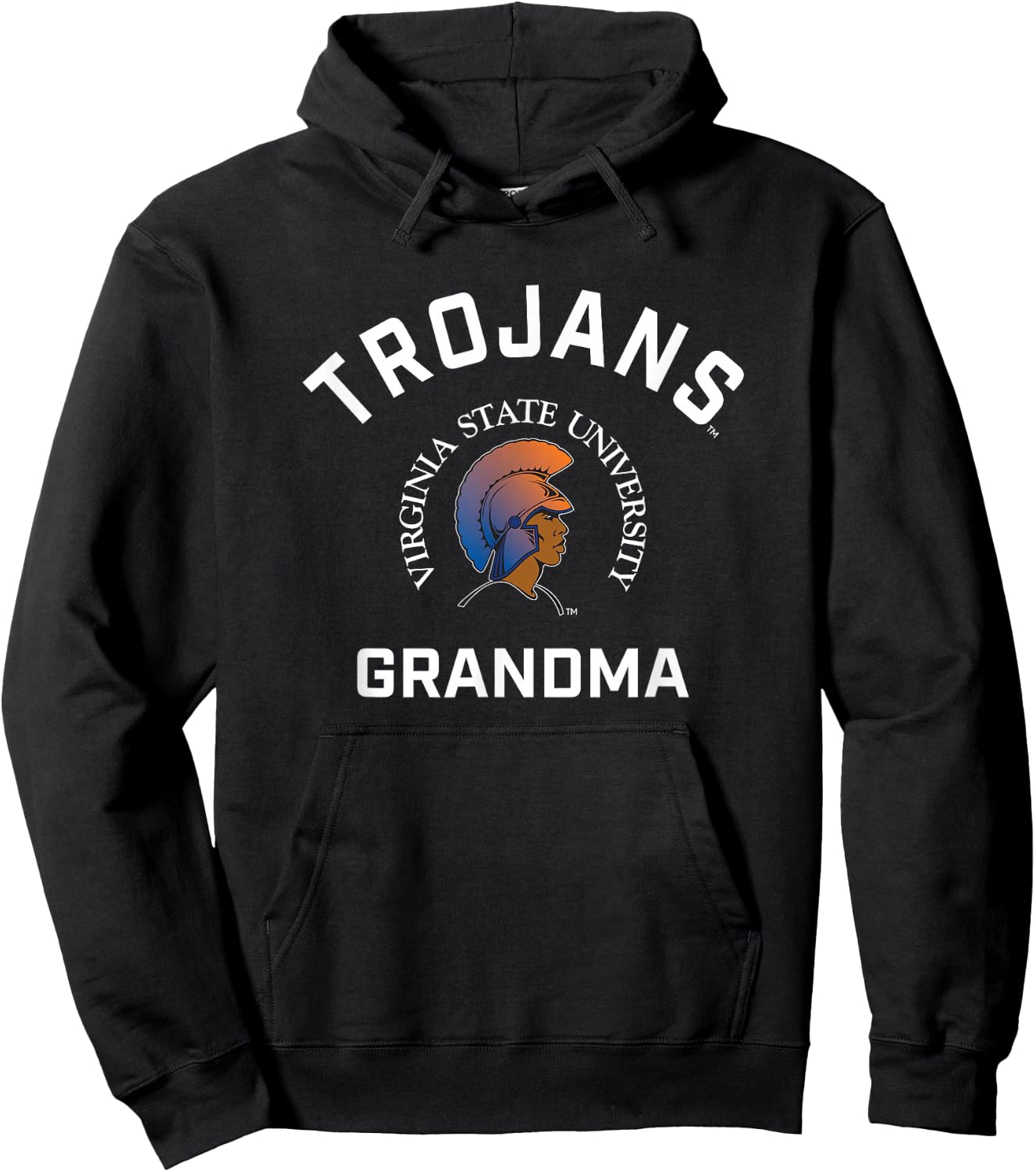 Virginia State University VSU Trojans Arched Grandma Hoodie - Hoodie | Black