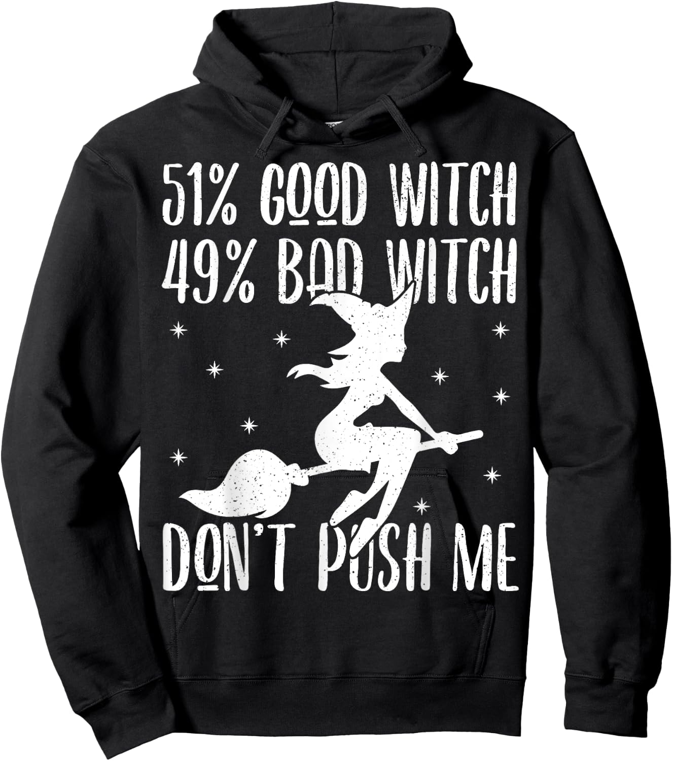 51% Good Witch 49% Bad Witch Shirt - Halloween Costume Gift Hoodie - Hoodie | Black