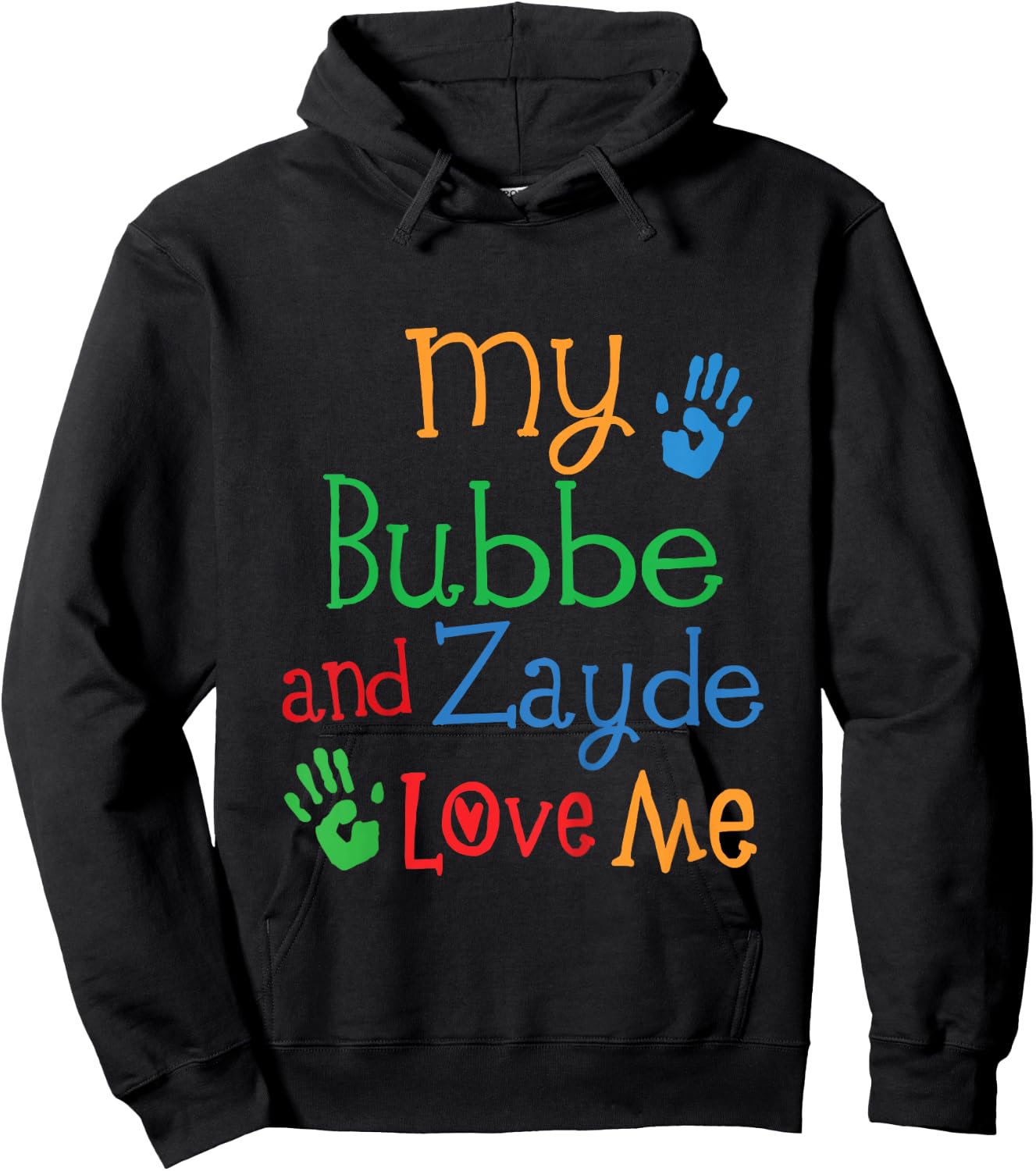 Kids Bubbe And Zayde Love Me Grandchild Hoodie - Hoodie | Black