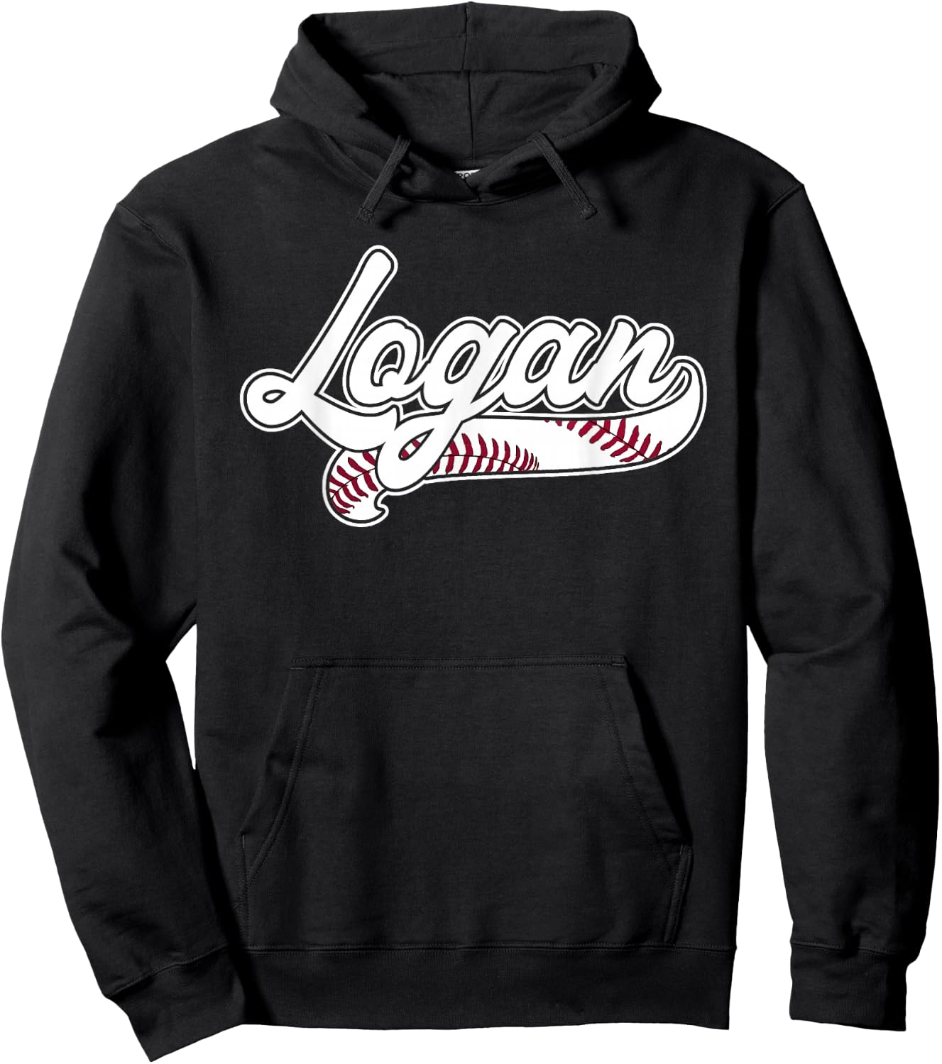 Logan Personalized Baseball Fan Birthday Name Hoodie - Hoodie | Black