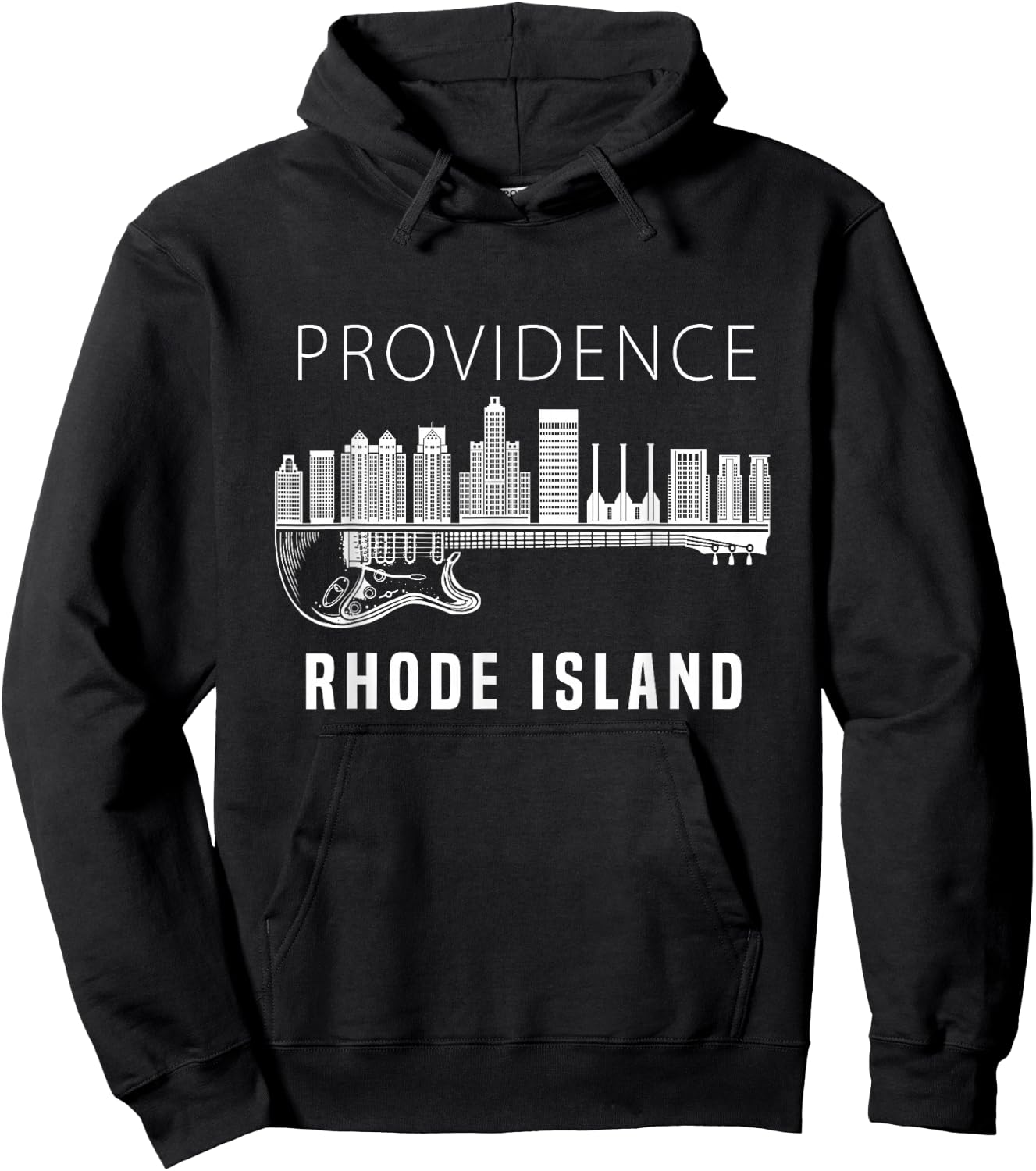 Providence City Skyline Music Rhode Island Providence Hoodie - Hoodie | Black