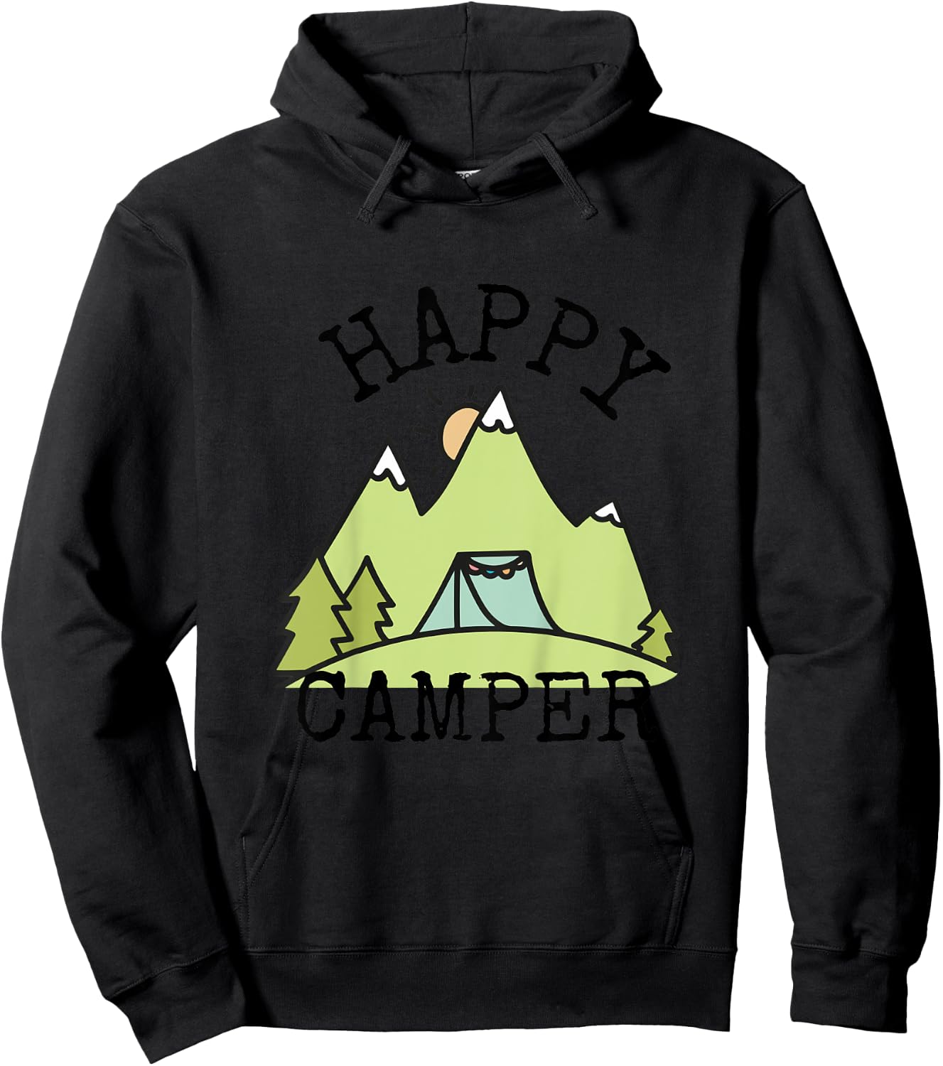 Kids Happy Camper Youth Hoodie - Hoodie | Black
