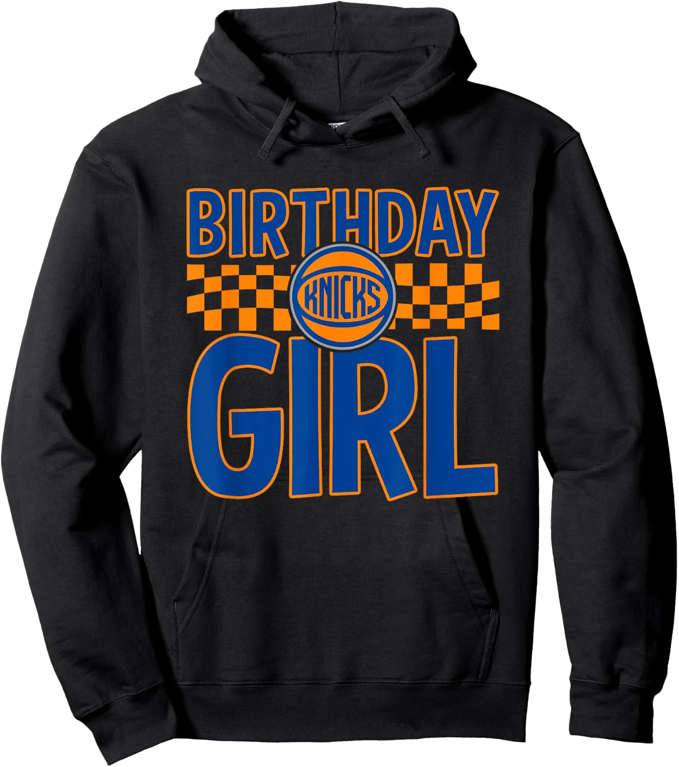 NBA New York Knicks Birthday Girl Checkered Logo Hoodie - Hoodie | Black