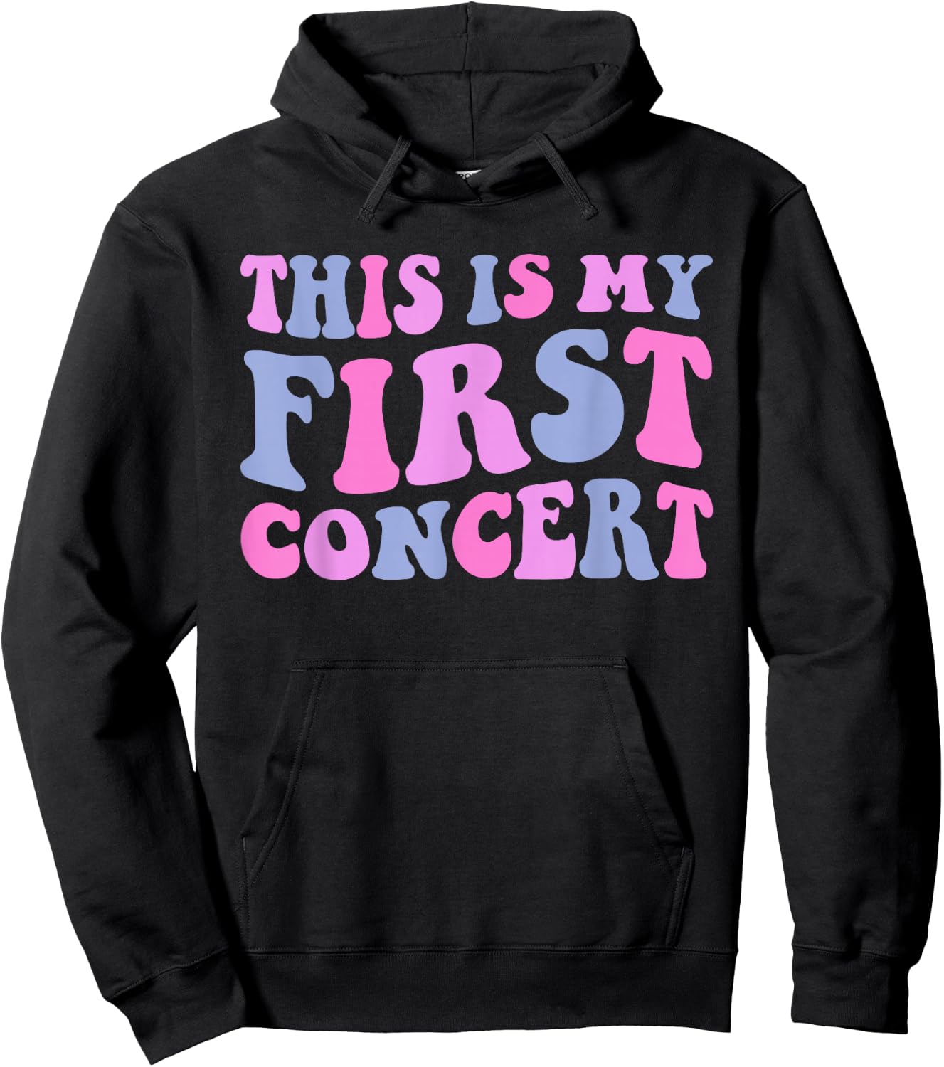 This Is My First Concert Music Event Retro Groovy Girls Hoodie - Hoodie | Black