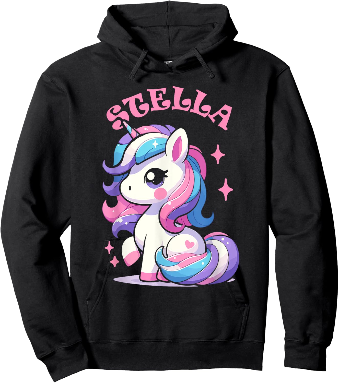 Stella Cute Unicorn Design for Girls Name Stella Hoodie - Hoodie | Black