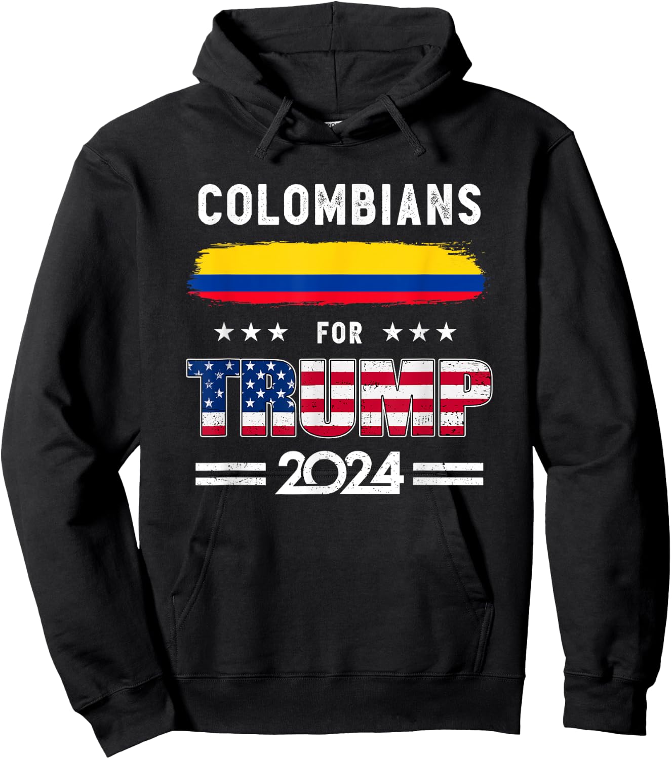 Colombians for Trump 2024 Colombia Flag Patriotic Supporter Hoodie - Hoodie | Black
