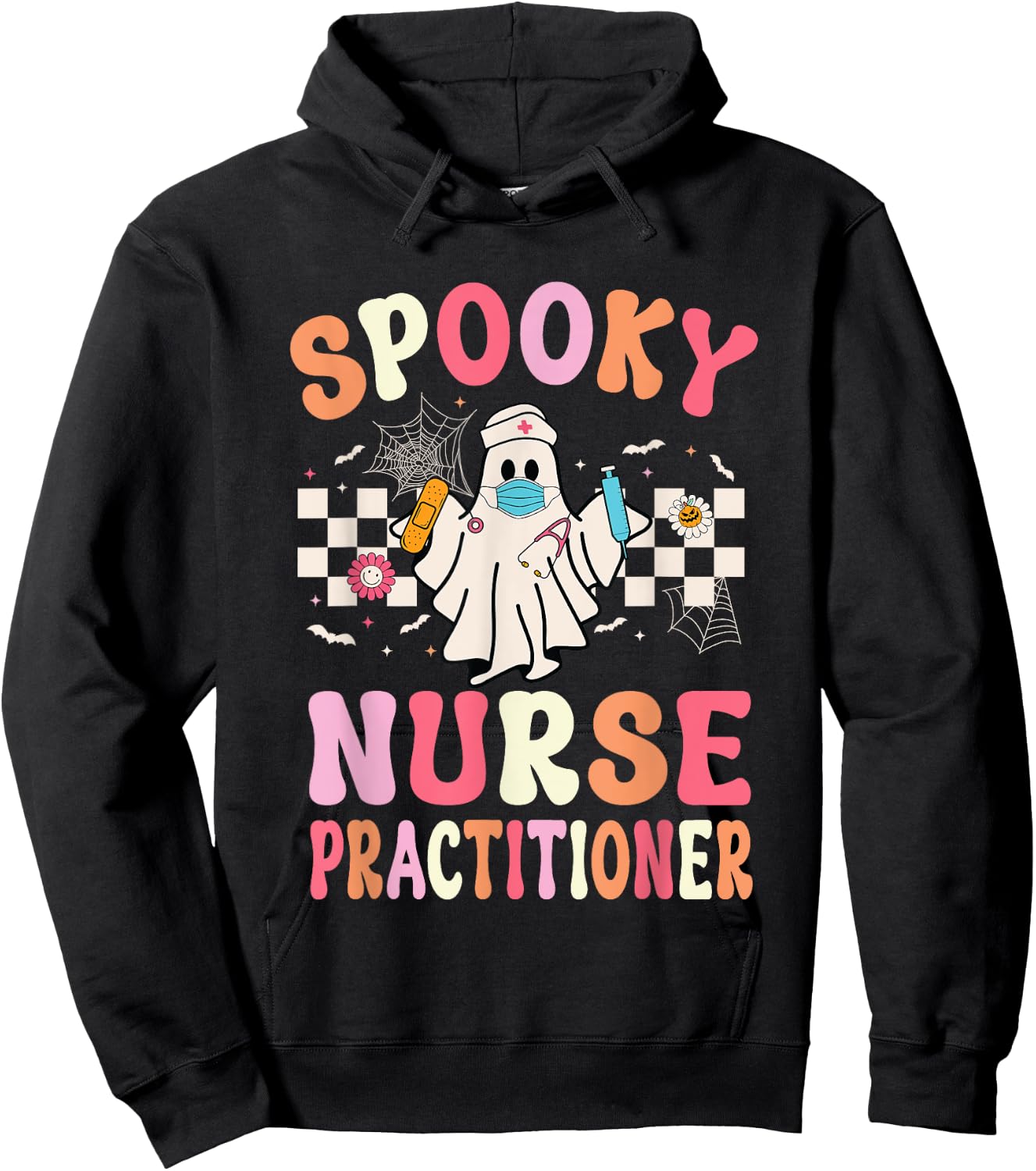 Spooky Nurse Practitioner Ghost Halloween Nurse Practitioner Hoodie - Hoodie | Black