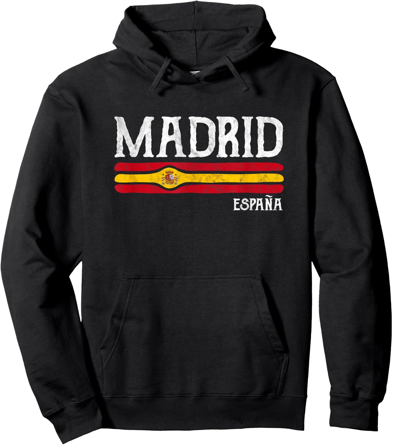 Vintage Madrid Spain Souvenir Espana Gift Hoodie - Hoodie | Black