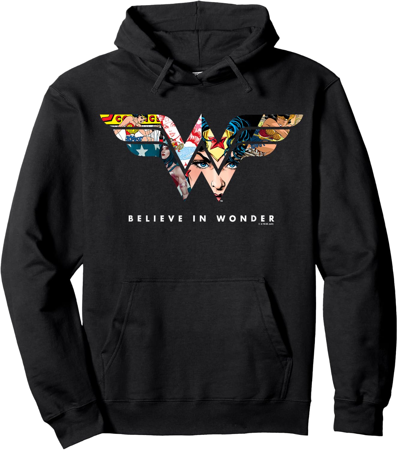 Wonder Woman 80th Believe in Wonder WW Logo Hoodie - Hoodie | Black