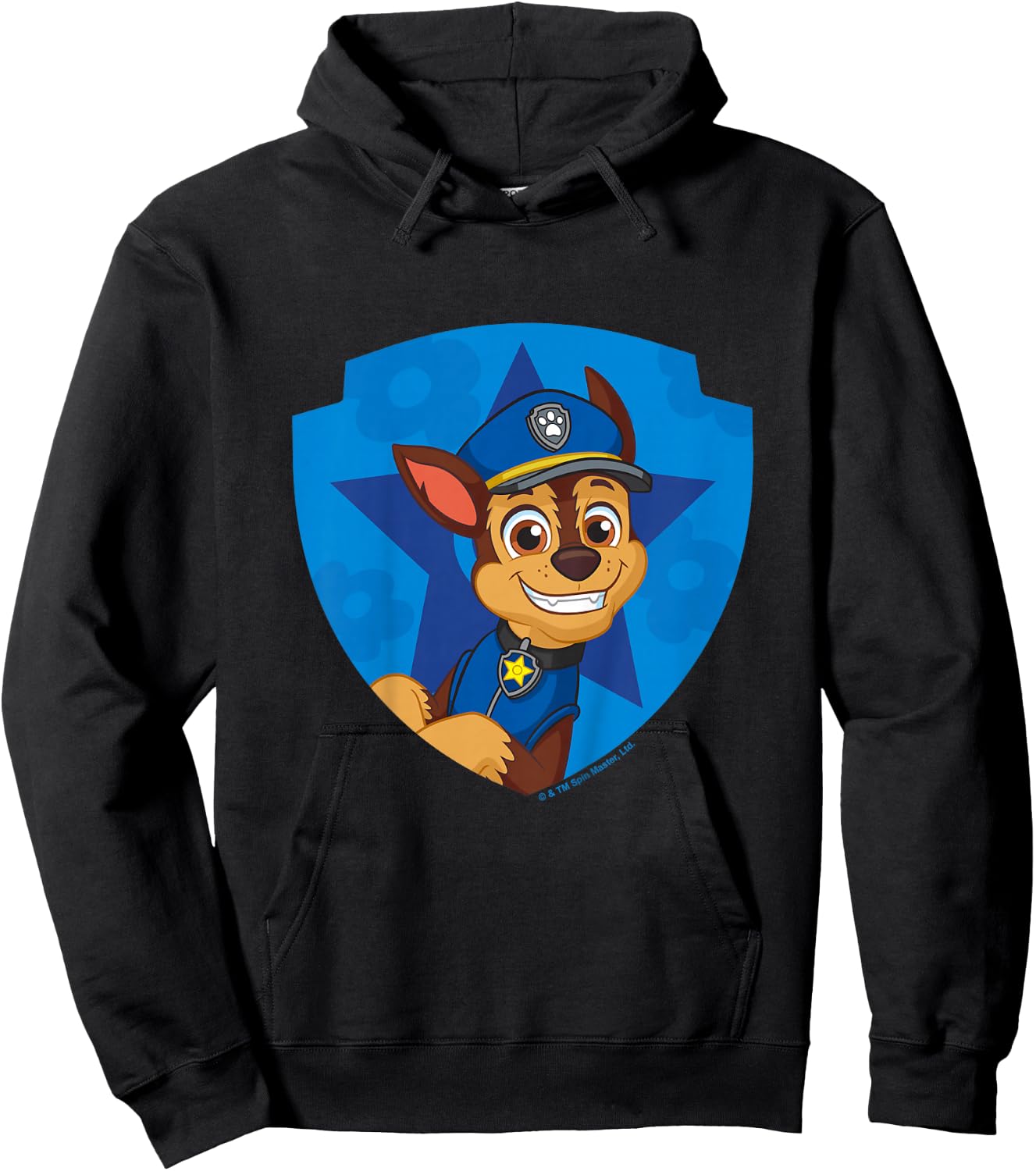 PAW Patrol Chase Big Chest Shield Emblem Hoodie - Hoodie | Black