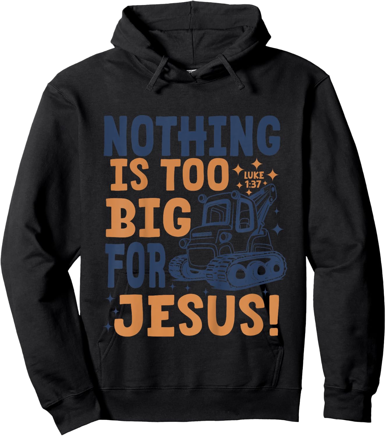 Nothing is Too big for Jesus Retro Kids Christian Religious Hoodie - Hoodie | Black