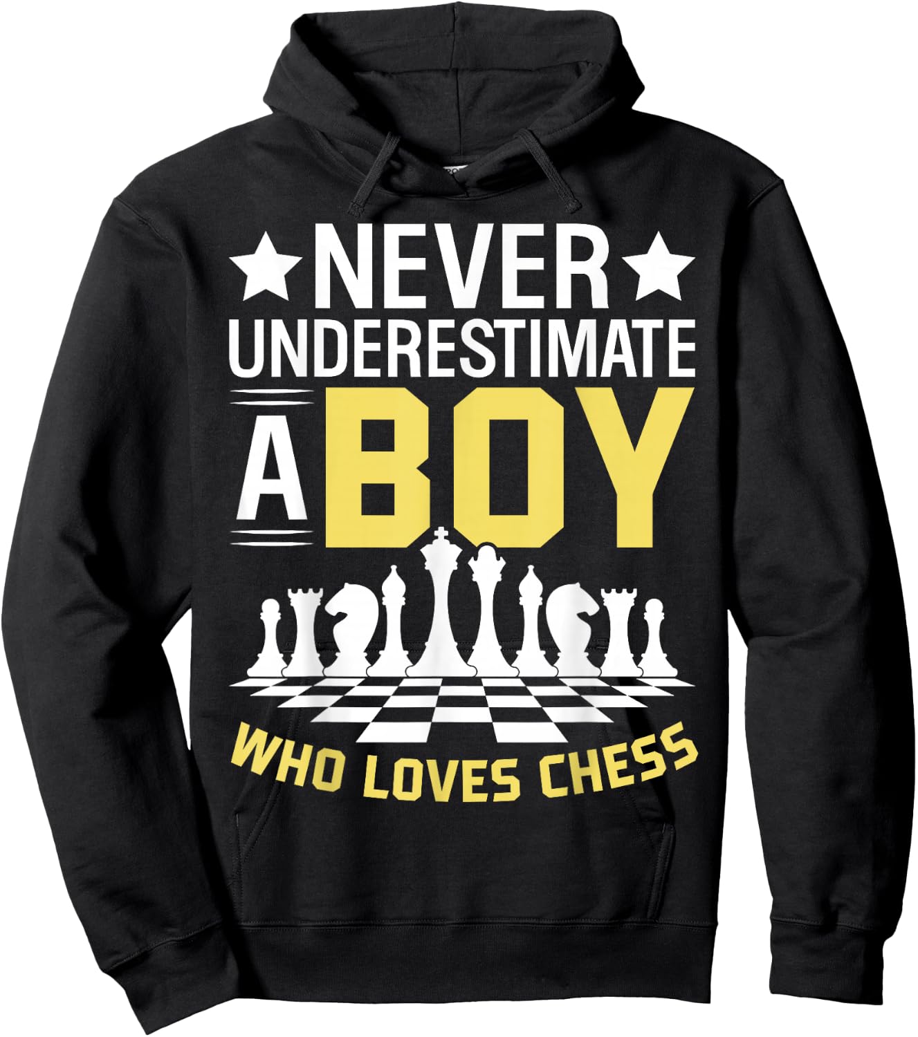Never Underestimate A Boy Who Loves Chess Hoodie - Hoodie | Black