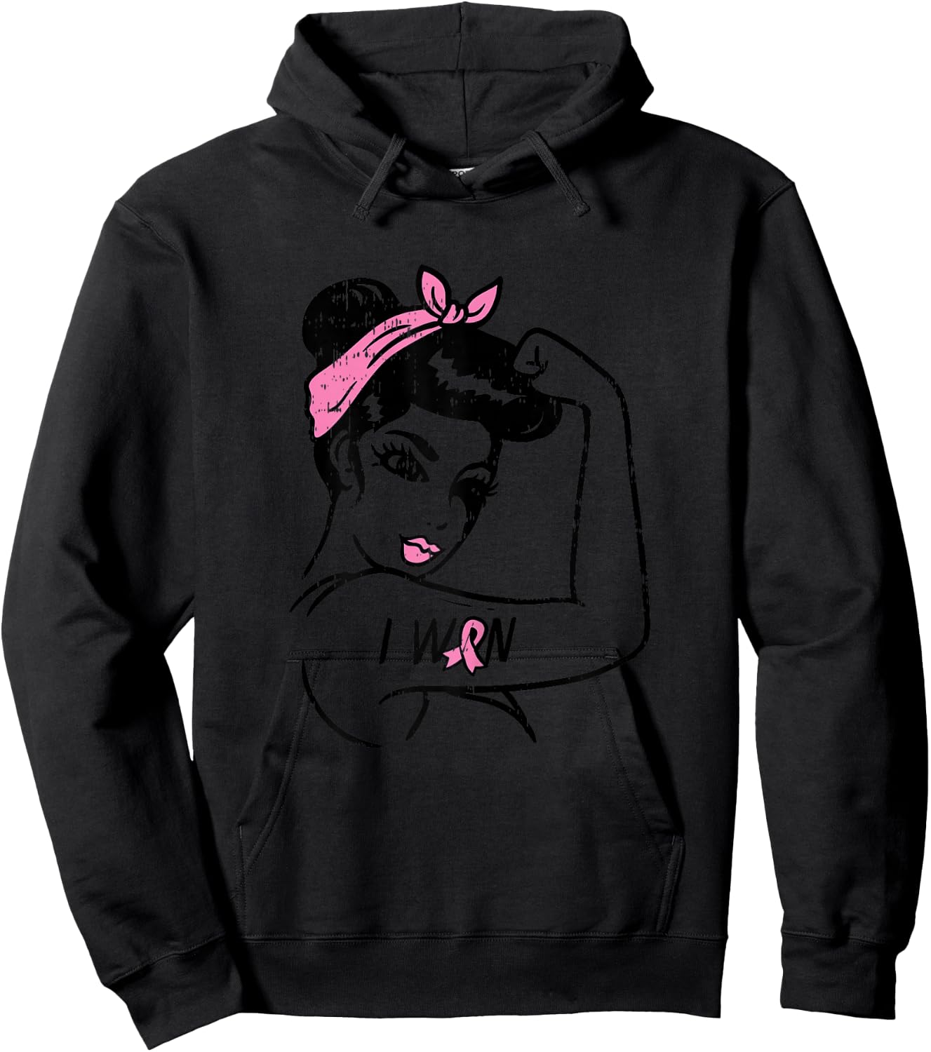 Rosie Riveter I Won Awareness Breast Cancer Survivor Women Hoodie - Hoodie | Black