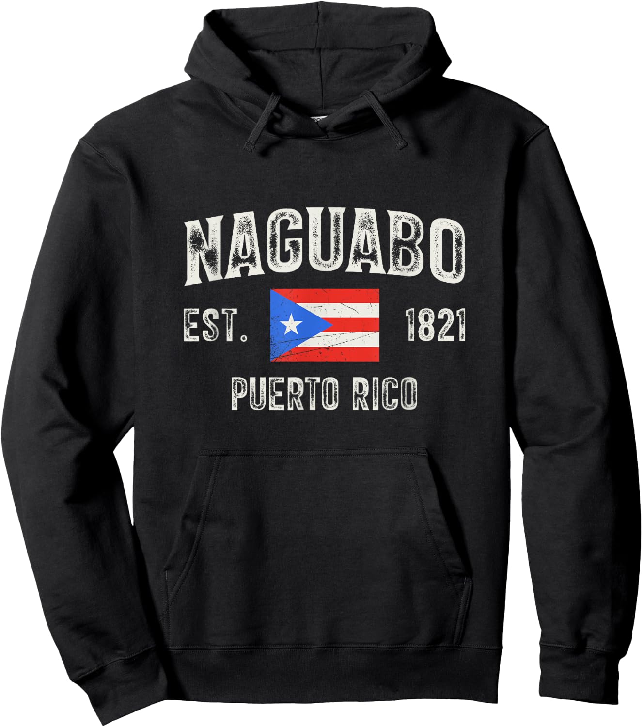 Naguabo Puerto Rico 1821, Puerto Rico Flag Hoodie - Hoodie | Black