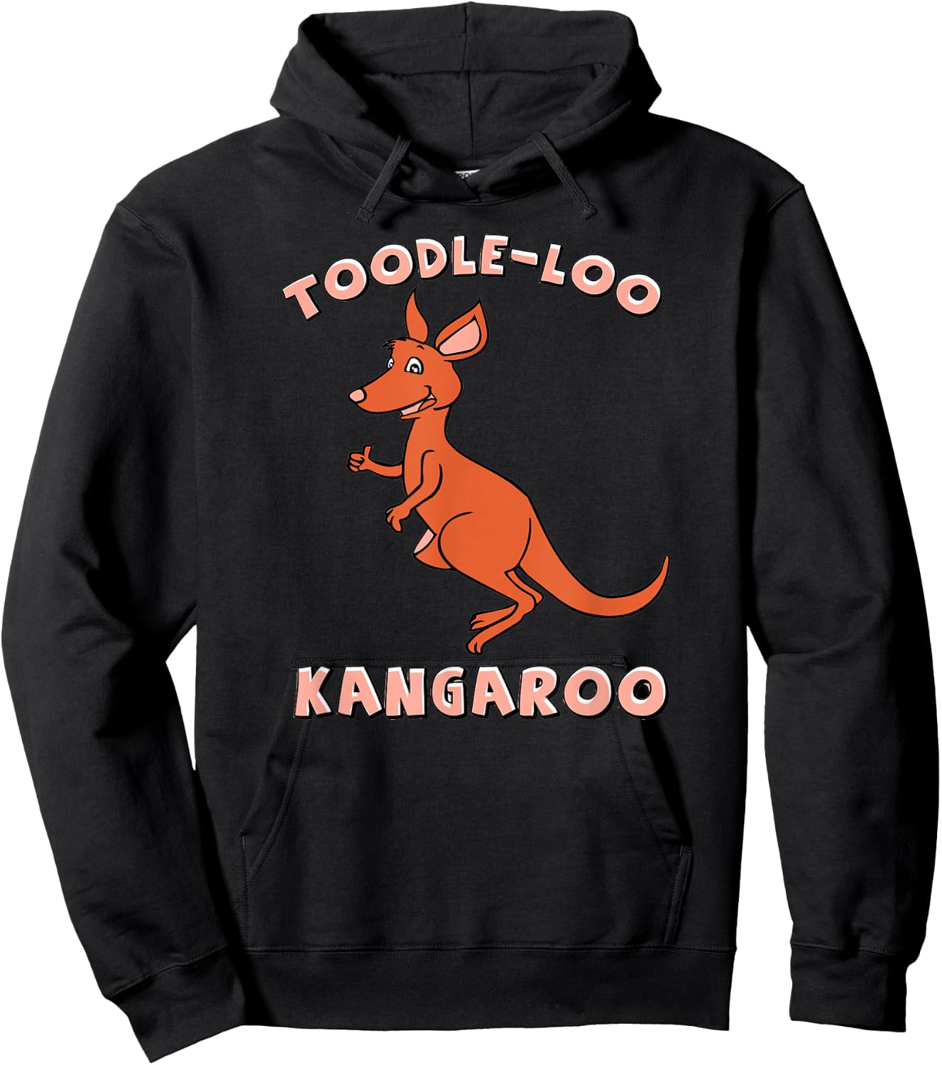 Toodle-Loo Kangaroo Cute Cartoon Animal Lover Design Hoodie - Hoodie | Black