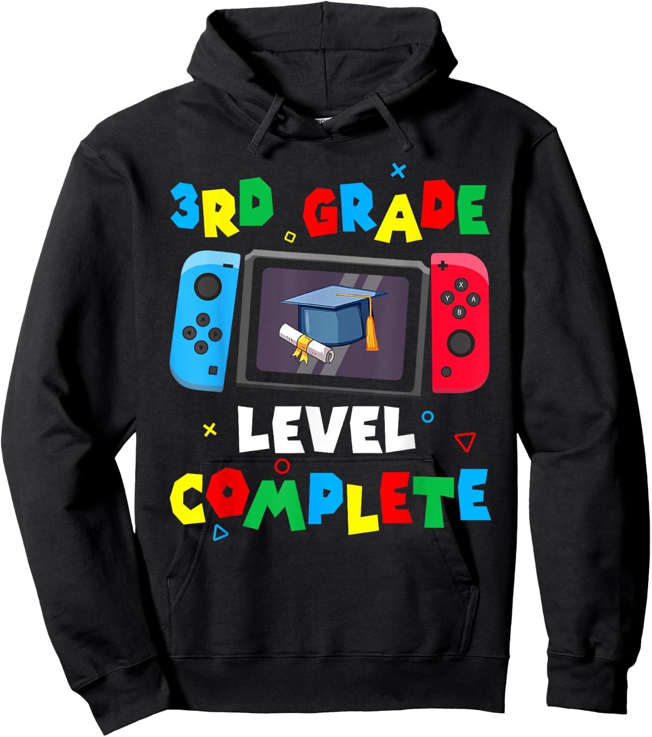 Game Controller Level 3rd Grade Complete Boys Graduation Hoodie - Hoodie | Black