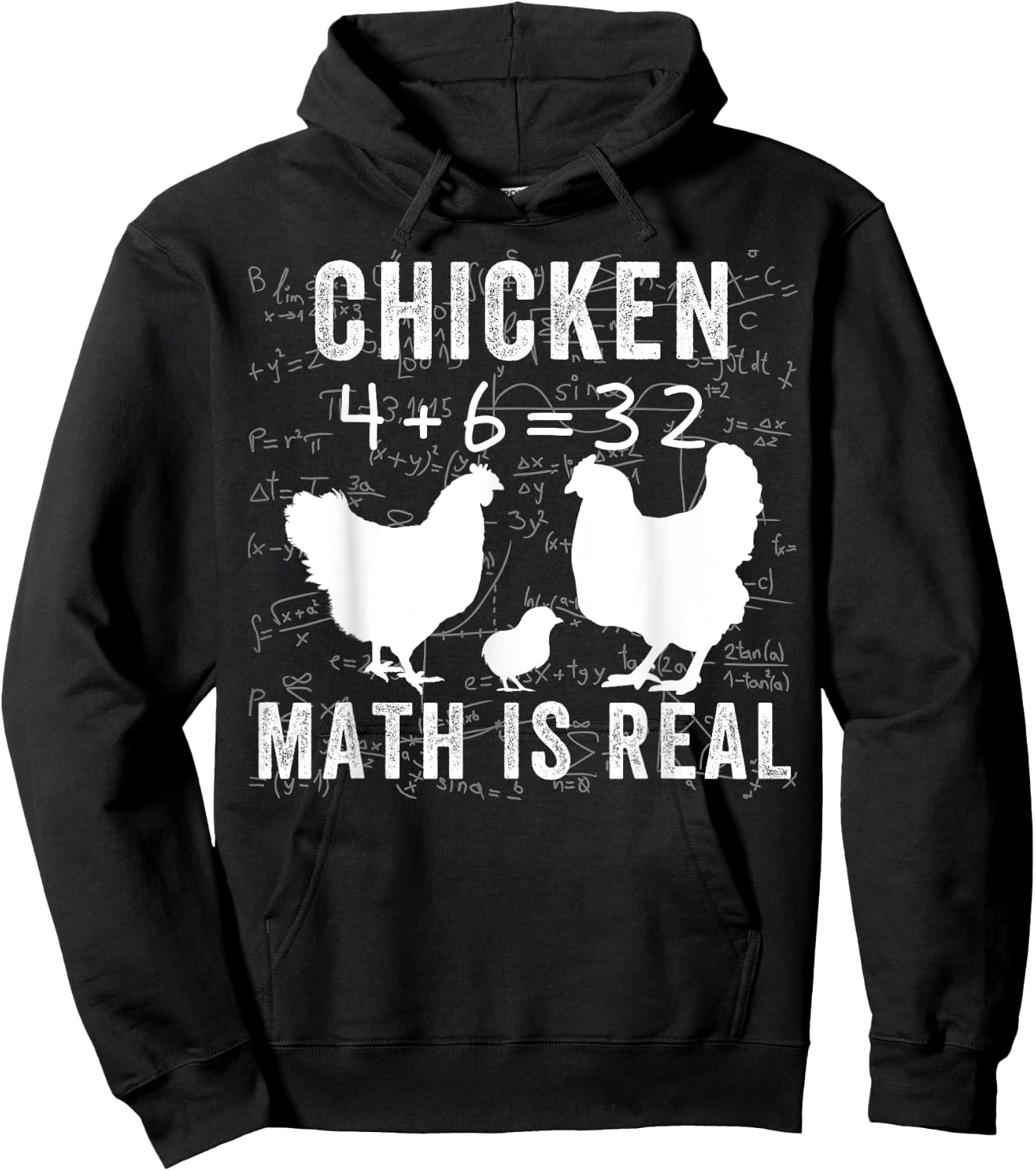 Chicken Math is Real, Chicken Lover Funny Chicken Math Meme Hoodie - Hoodie | Black