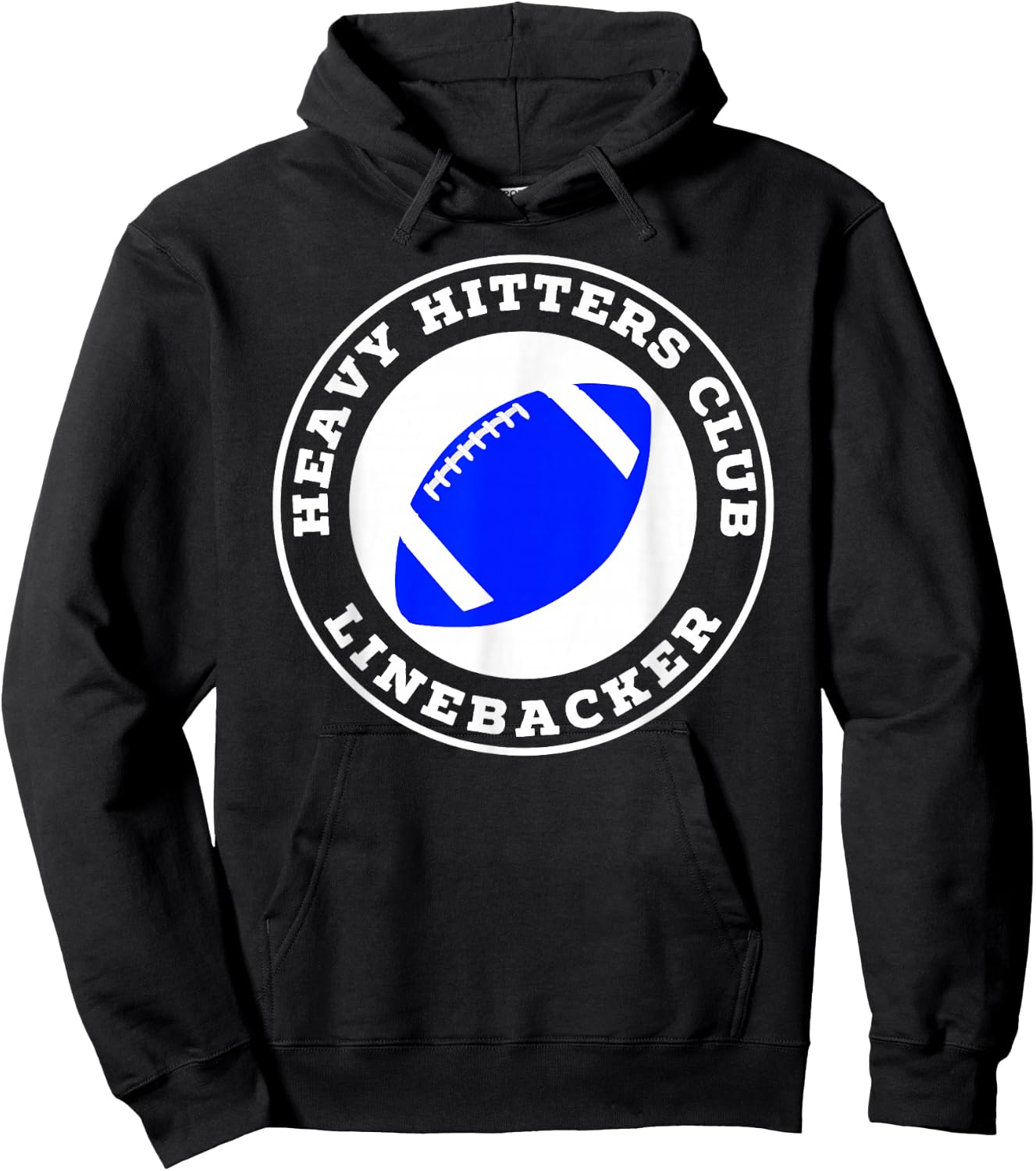 Linebacker Heavy Hitters Club Football Player Hoodie - Hoodie | Black