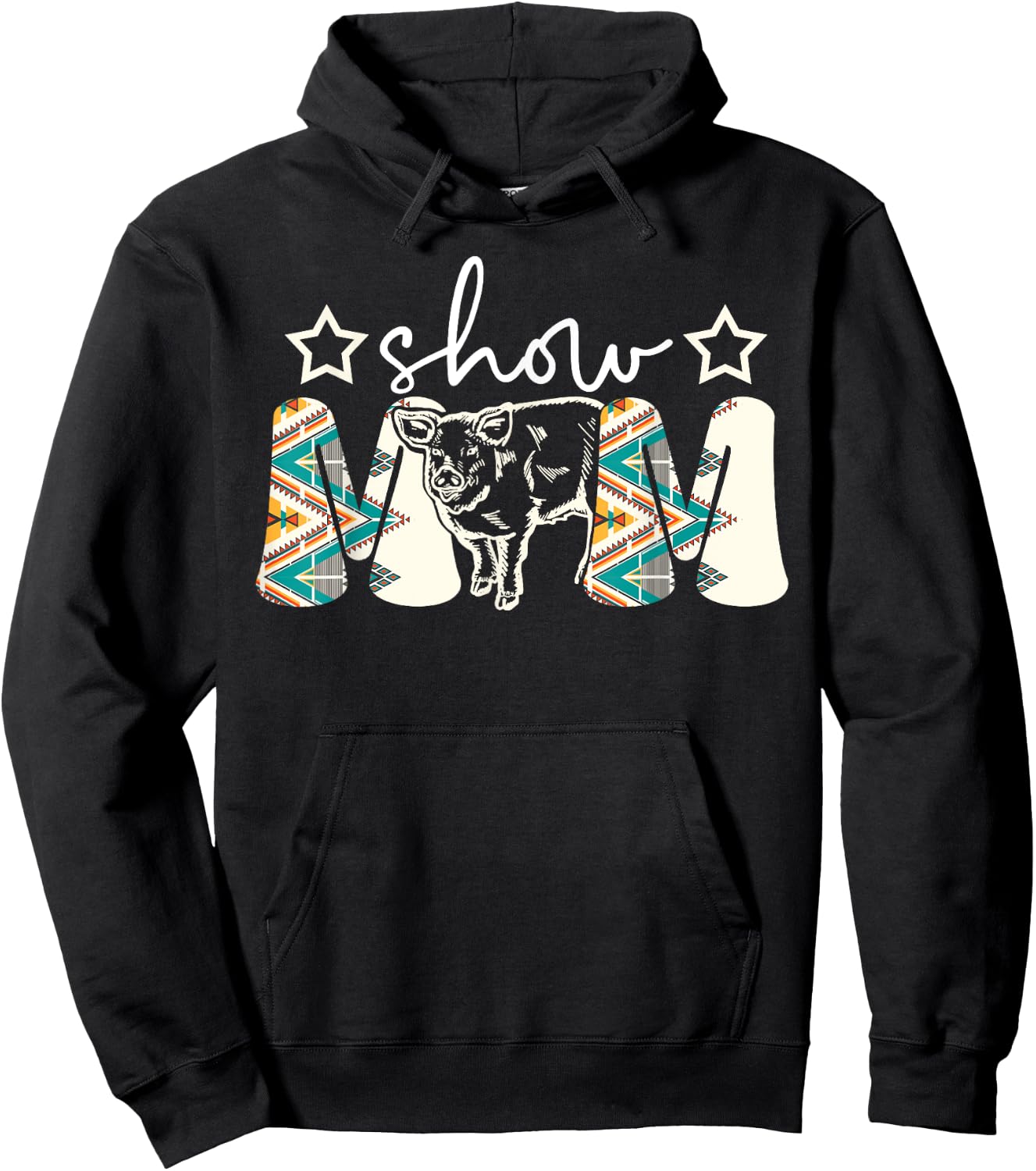 Pig Show Mom Pig Show Mother Pig Show Mama Hoodie - Hoodie | Black