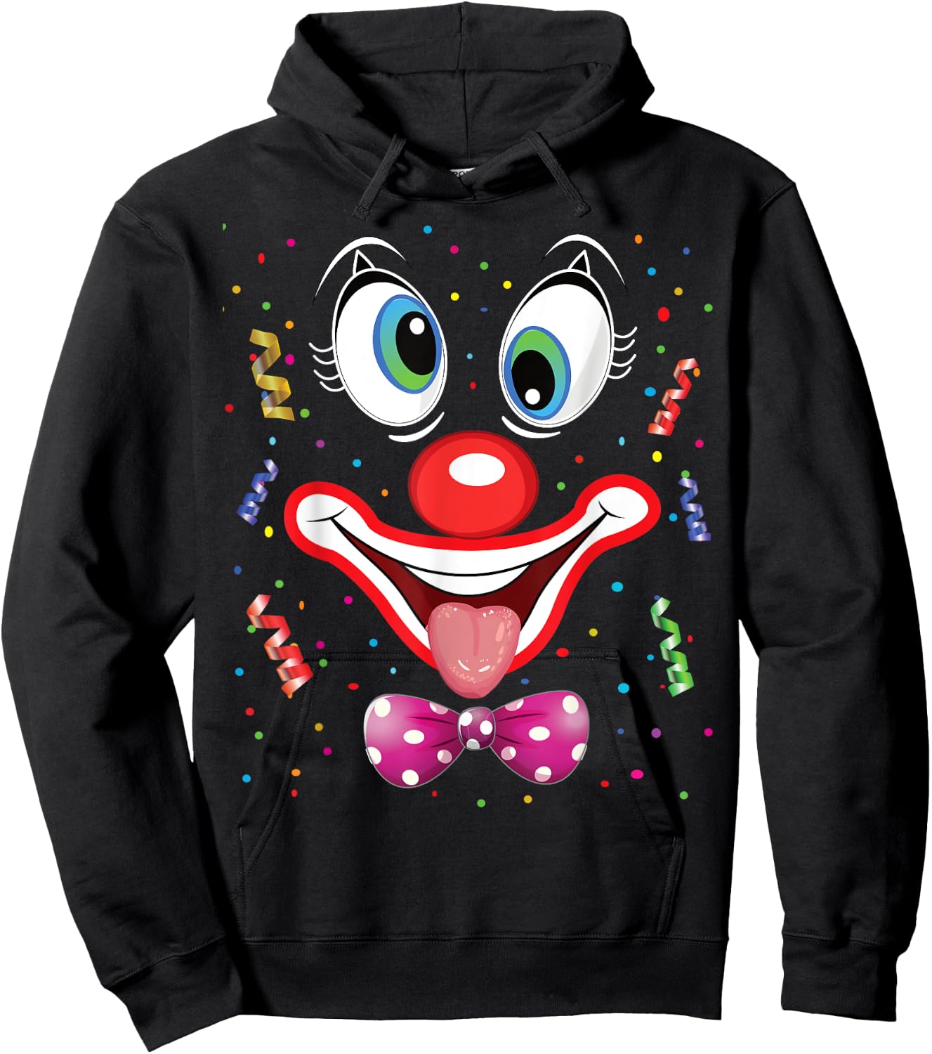 Carnival Clown Face Circus Costume Kids Men Women Carnivals Hoodie - Hoodie | Black