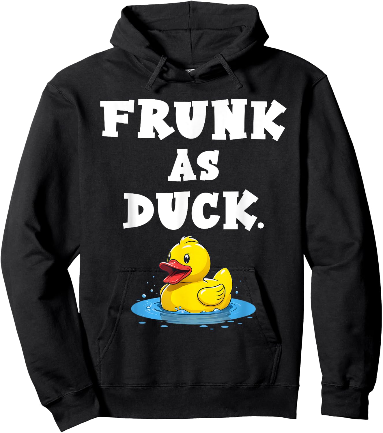 Quacktastic Duck Party Outfit Funny Rubber Duck Frunk as Duck Meme Adult Humor Black Short Sleeve Cotton Blend Classic Fit U-Neck Small Hoodie - Hoodie | Black