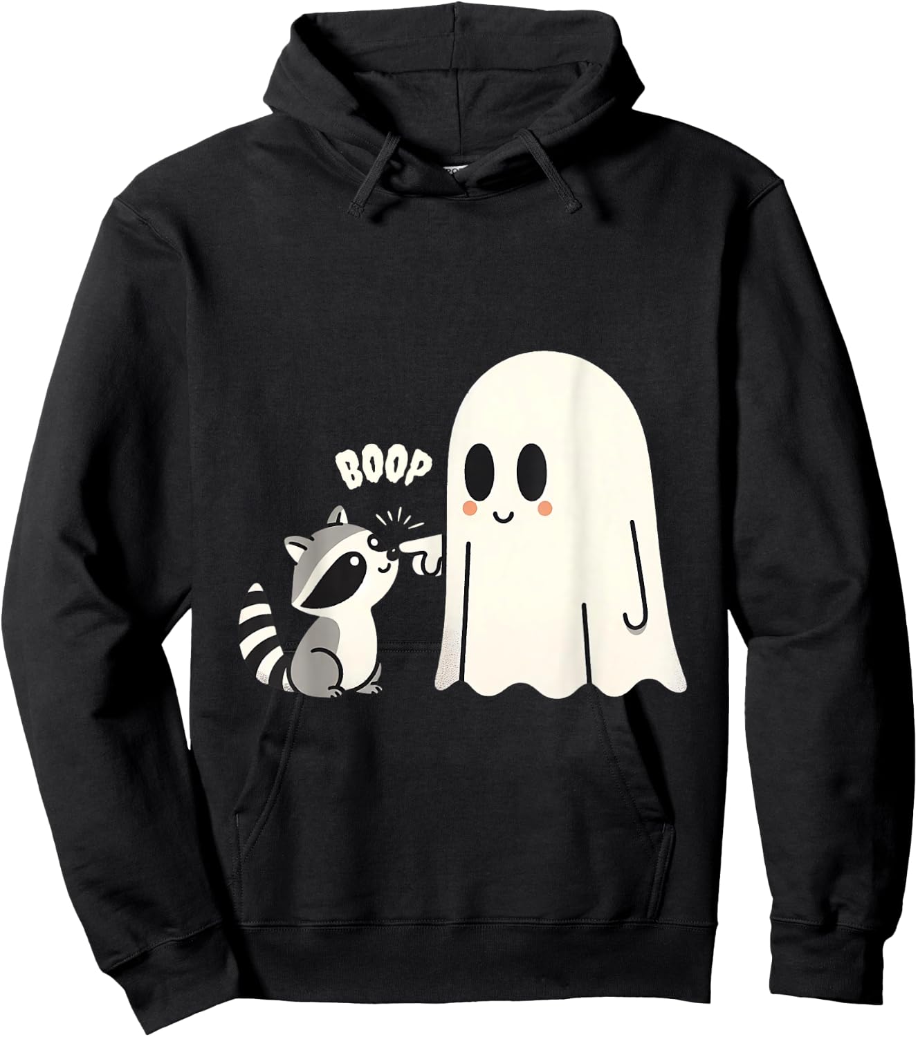 Raccoon Vintage Ghost Boop Men Women Funny Halloween Racoon Hoodie - Hoodie | Black