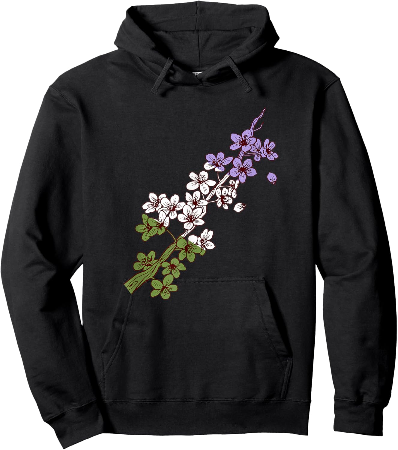 Subtle Genderqueer Pride Flower LGBT Queer Gay Flag Hoodie - Hoodie | Black