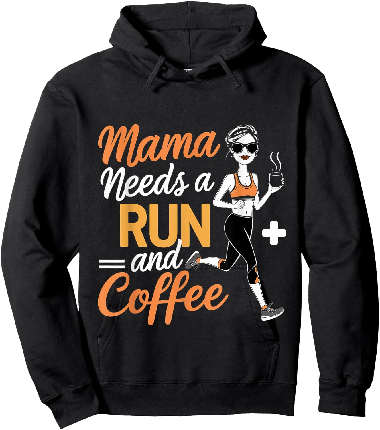 Mama Needs A Run And Coffee Hoodie - Hoodie | Black