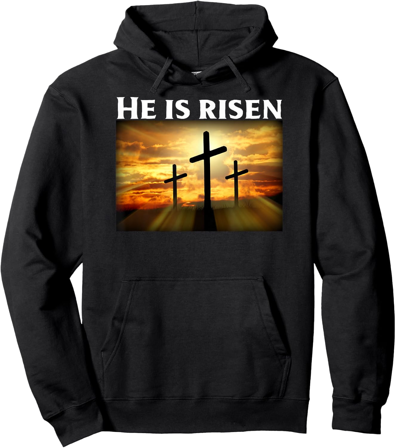 Easter T Shirt | He Is Risen T Shirt | Christian T Shirt Hoodie - Hoodie | Black