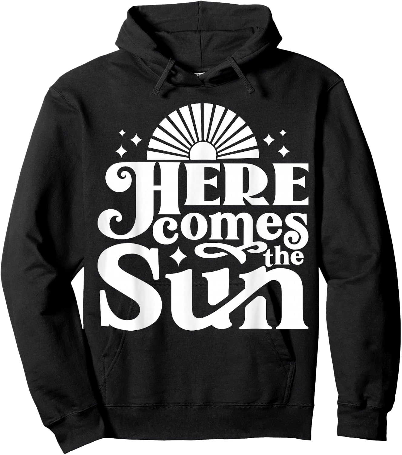 Here comes the Sun Groovy Vintage Retro Hoodie - Hoodie | Black