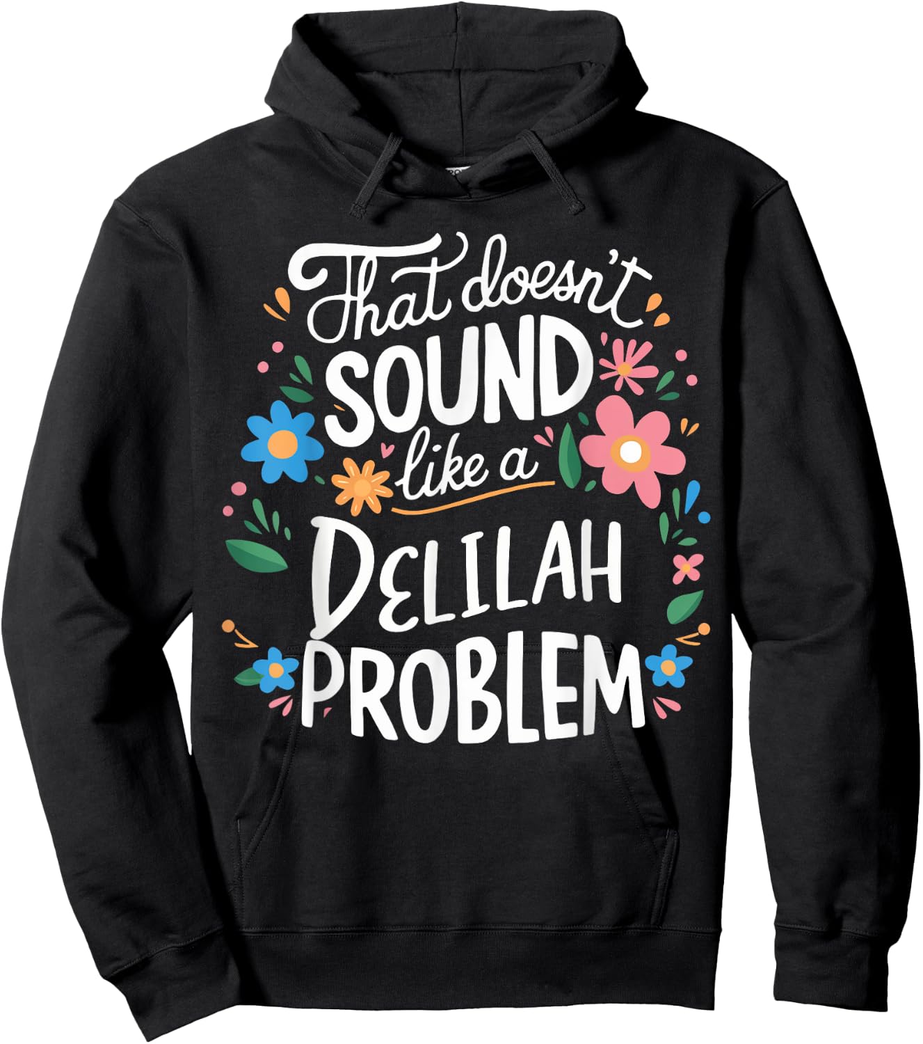 Delilah Personalized Cute Flower Girls Delilah Name Hoodie - Hoodie | Black