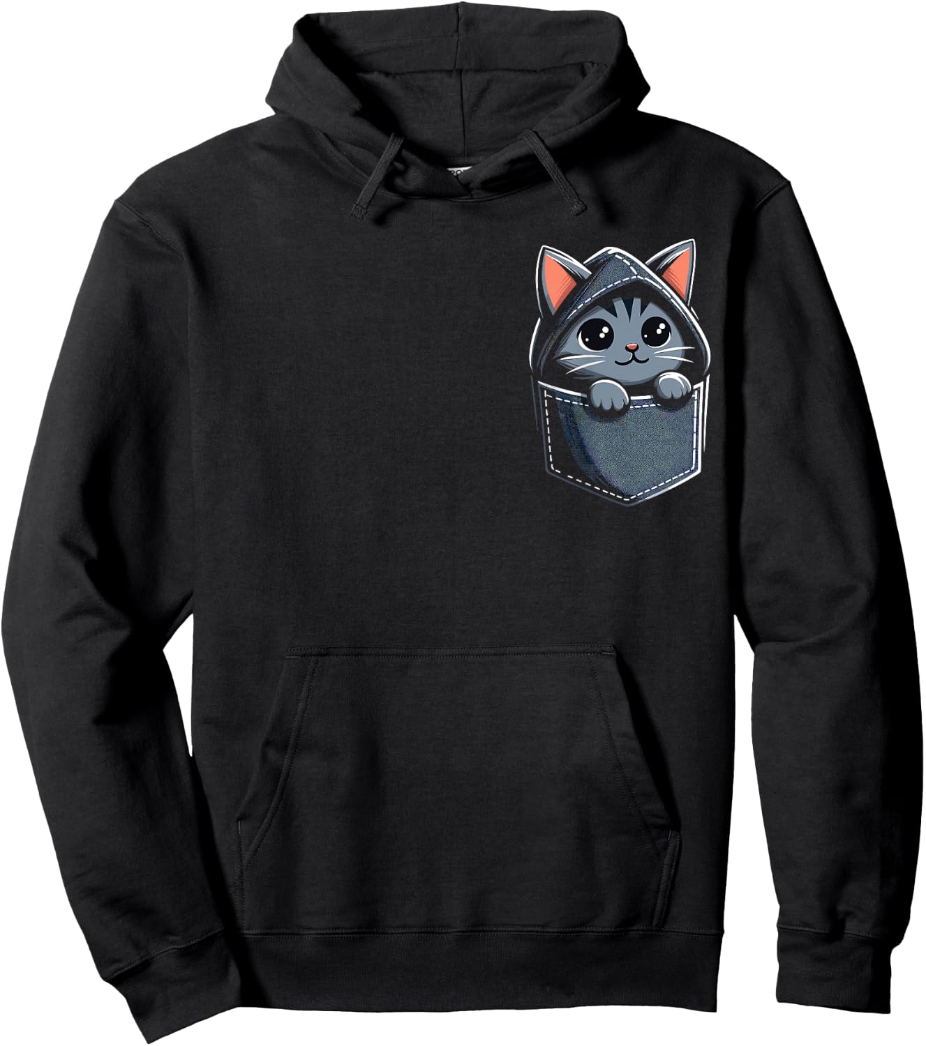 shirt with cat in pocket, cat shirts, Funny cat, cute cats Women Kids Hoodie - Hoodie | Black