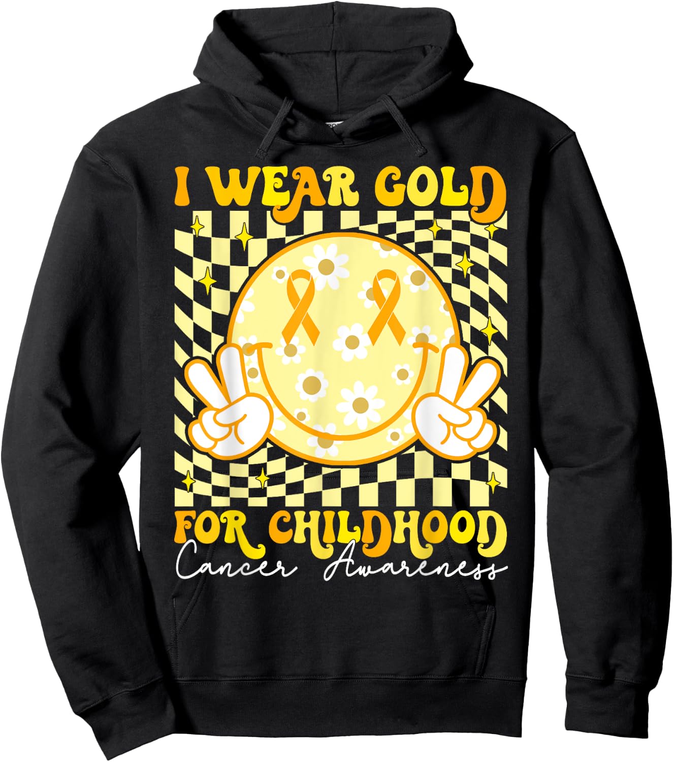 We Wear Gold for Childhood Cancer Awareness Men Woman Kids Hoodie - Hoodie | Black