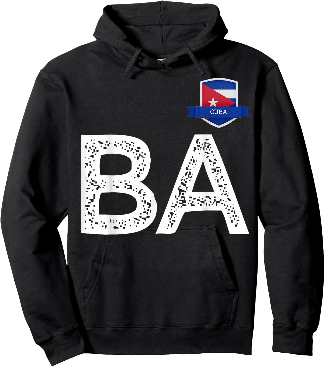 Cuba Human-Flag B and Letter A Cuban Hoodie - Hoodie | Black