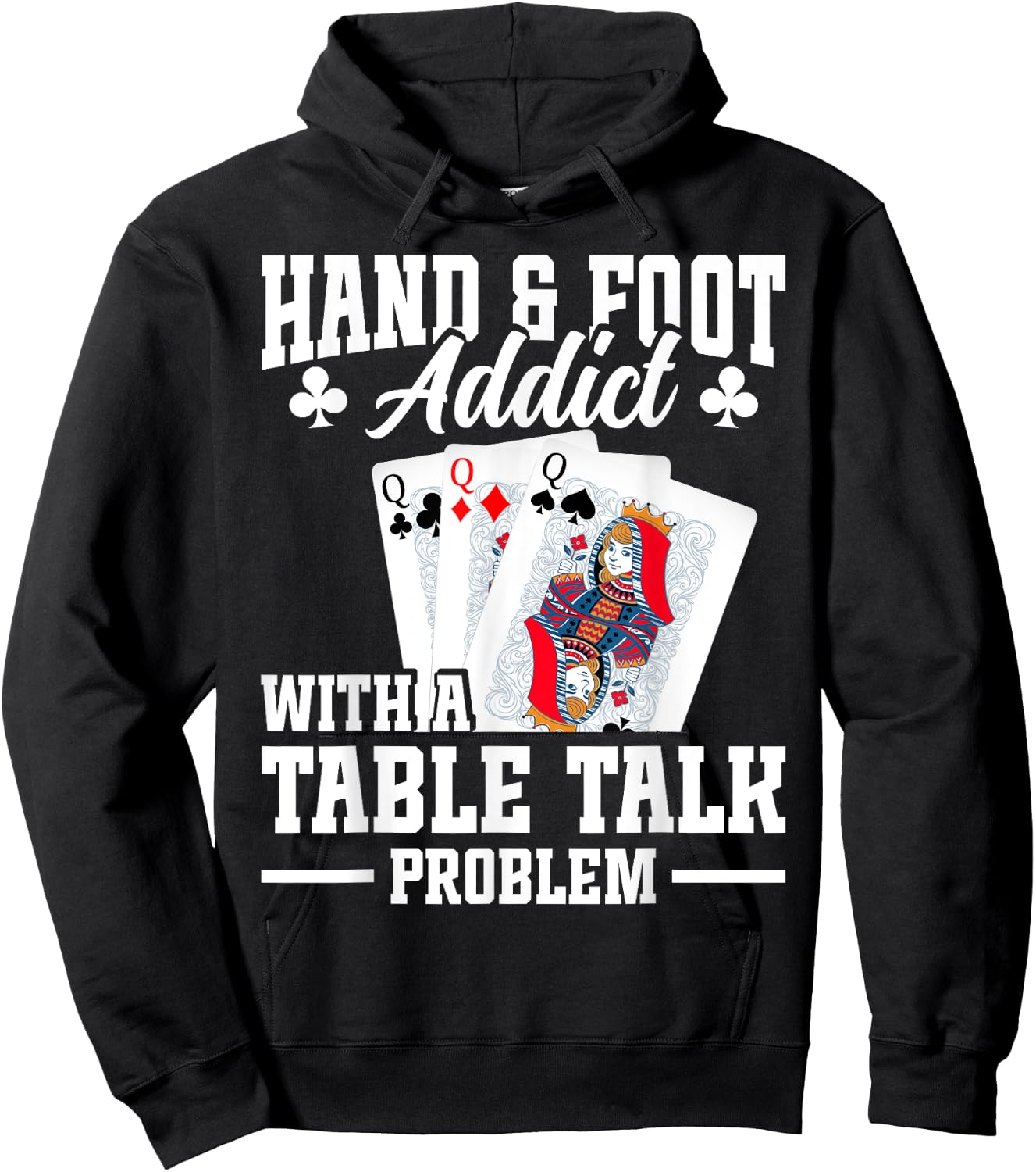 Hand and Foot Partner Card Game Set Playing Cards Hand Foot Hoodie - Hoodie | Black