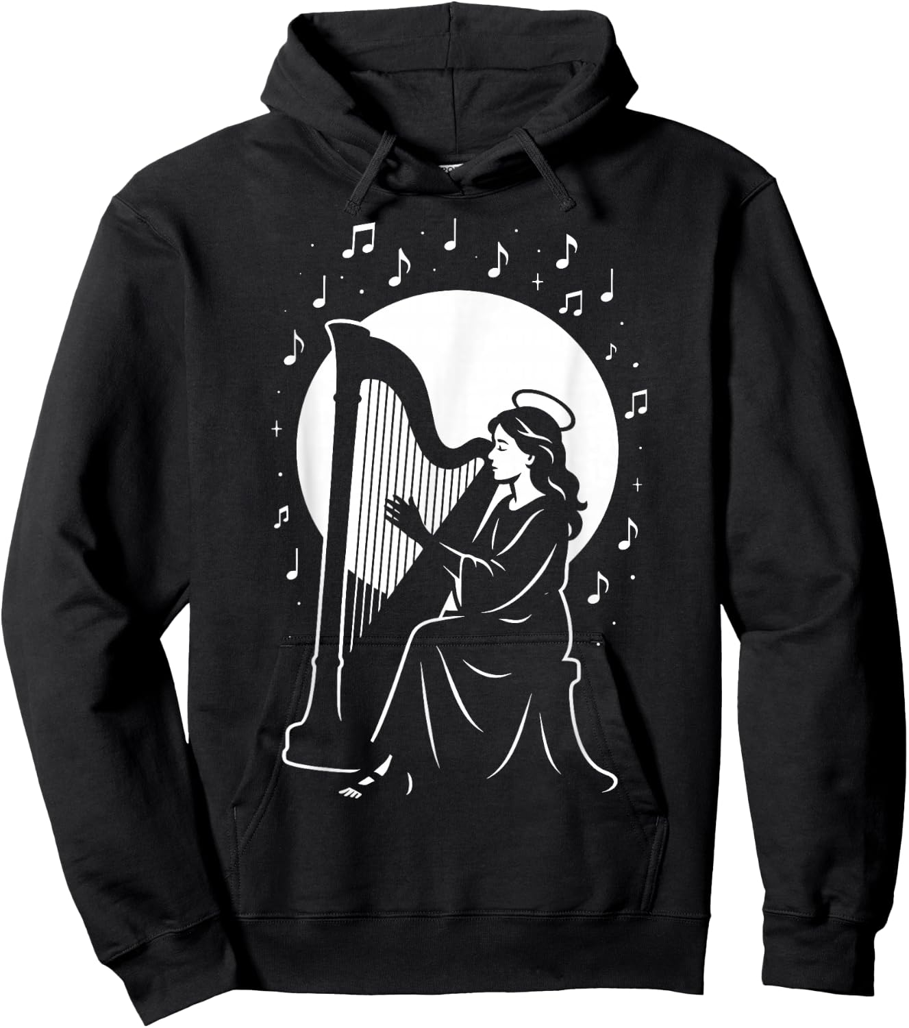 St Cecilia Confirmation Harp Catholic Patron Saint of Music Hoodie - Hoodie | Black