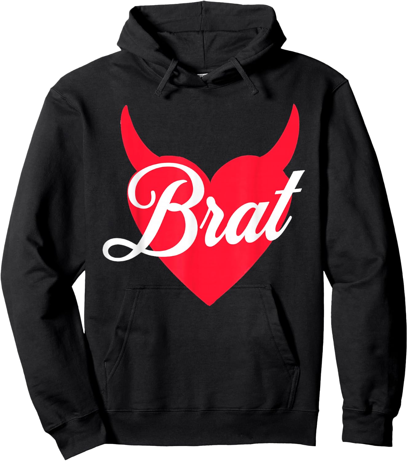 Brat Heart And Horns Funny Cute Bratty Princess Diva Kween Hoodie - Hoodie | Black