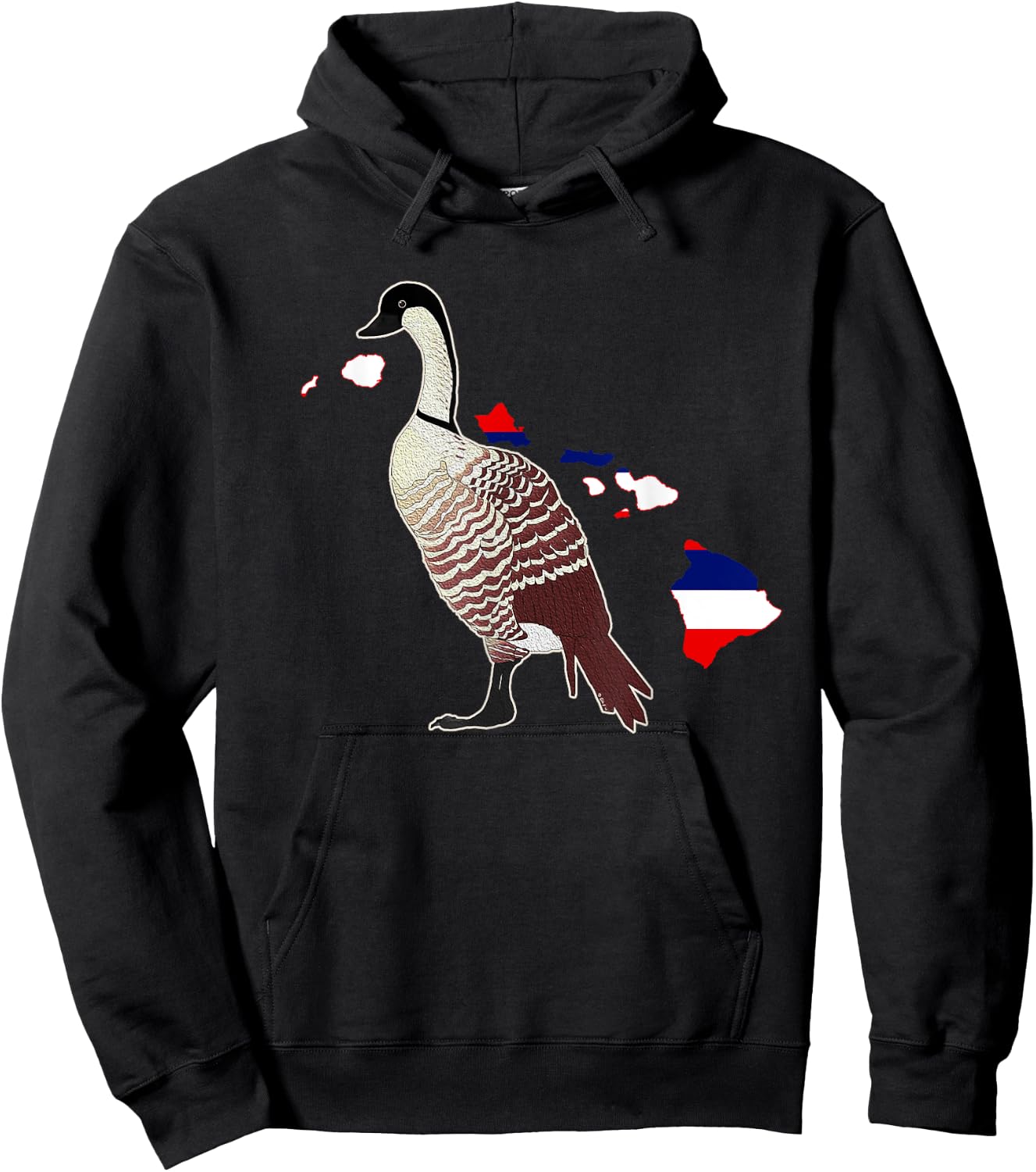 Hawaiian Goose Nene State Bird With Hawaiian Islands Hoodie - Hoodie | Black