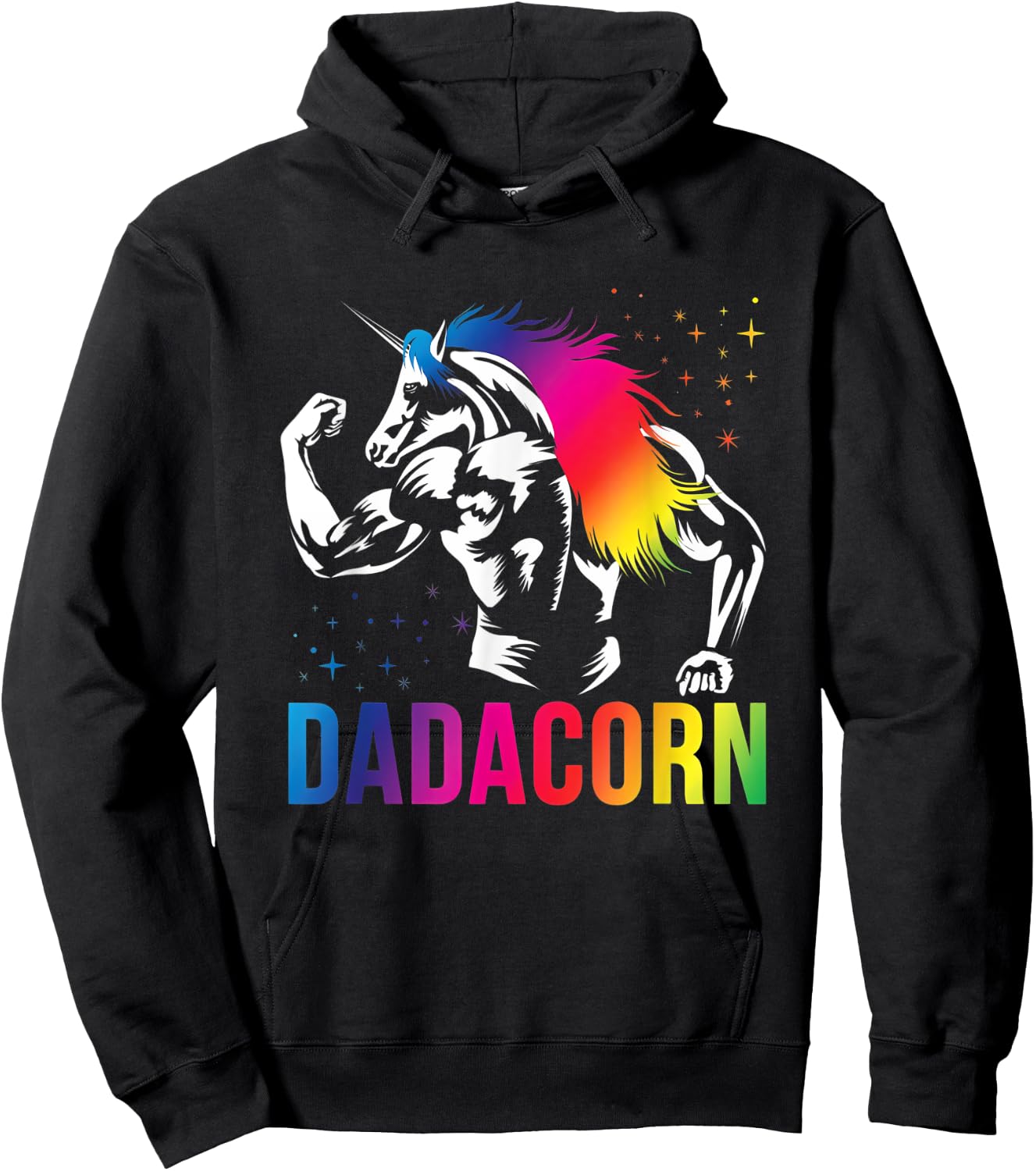 Fathers Day Gift Unicorn Dad Shirt Funny Dadacorn Men Hoodie - Hoodie | Black