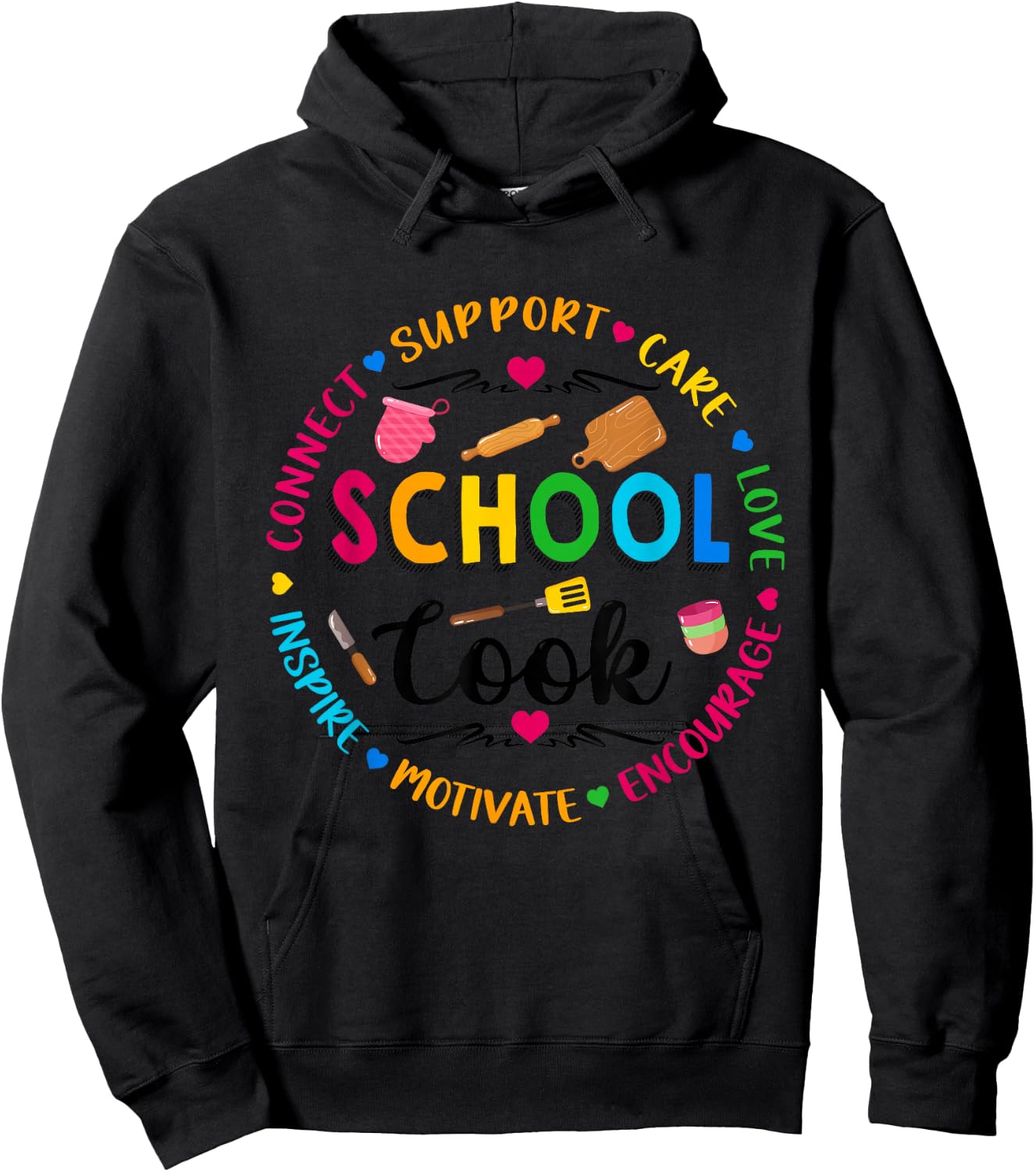 School Cook Women Lunch Lady Cafeteria Worker Hoodie - Hoodie | Black