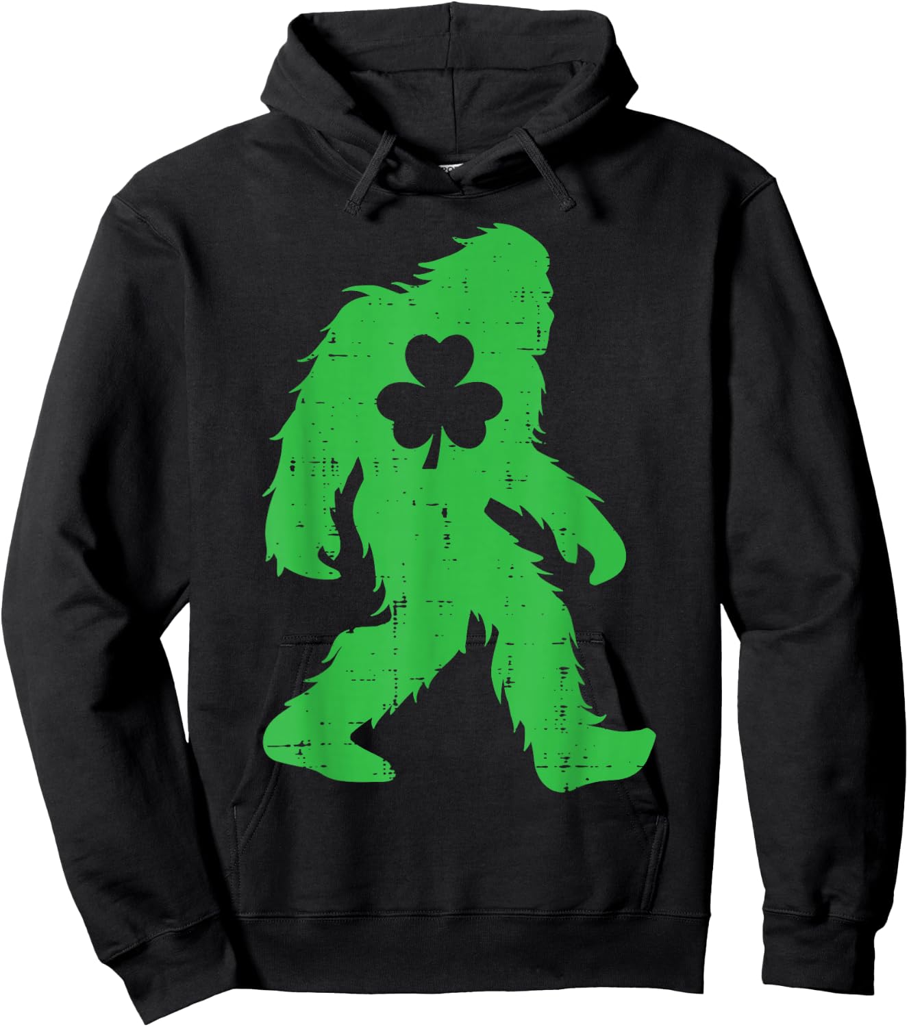 St Patricks Day Bigfoot Sasquatch Shamrock Men Women Kids Hoodie - Hoodie | Black